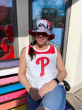 Phillies Ladies White Wash Premier Zoey Muscle Tank