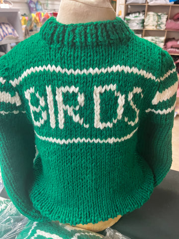 Birds hand knit baby/ toddler sweater