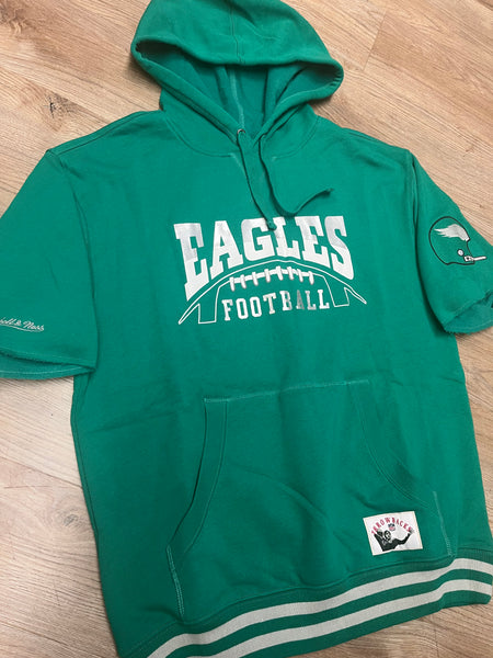 Mitchell & Ness Eagles Kelly Green Short Sleeve Hoodie XL
