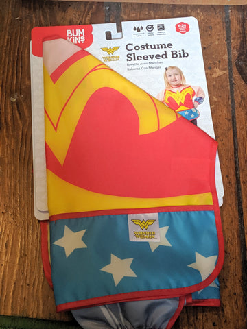Wonder Woman Costume Sleeve Baby Bib