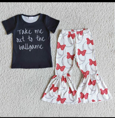 Toddler Girls Take me Out to the Ballgame Outfit