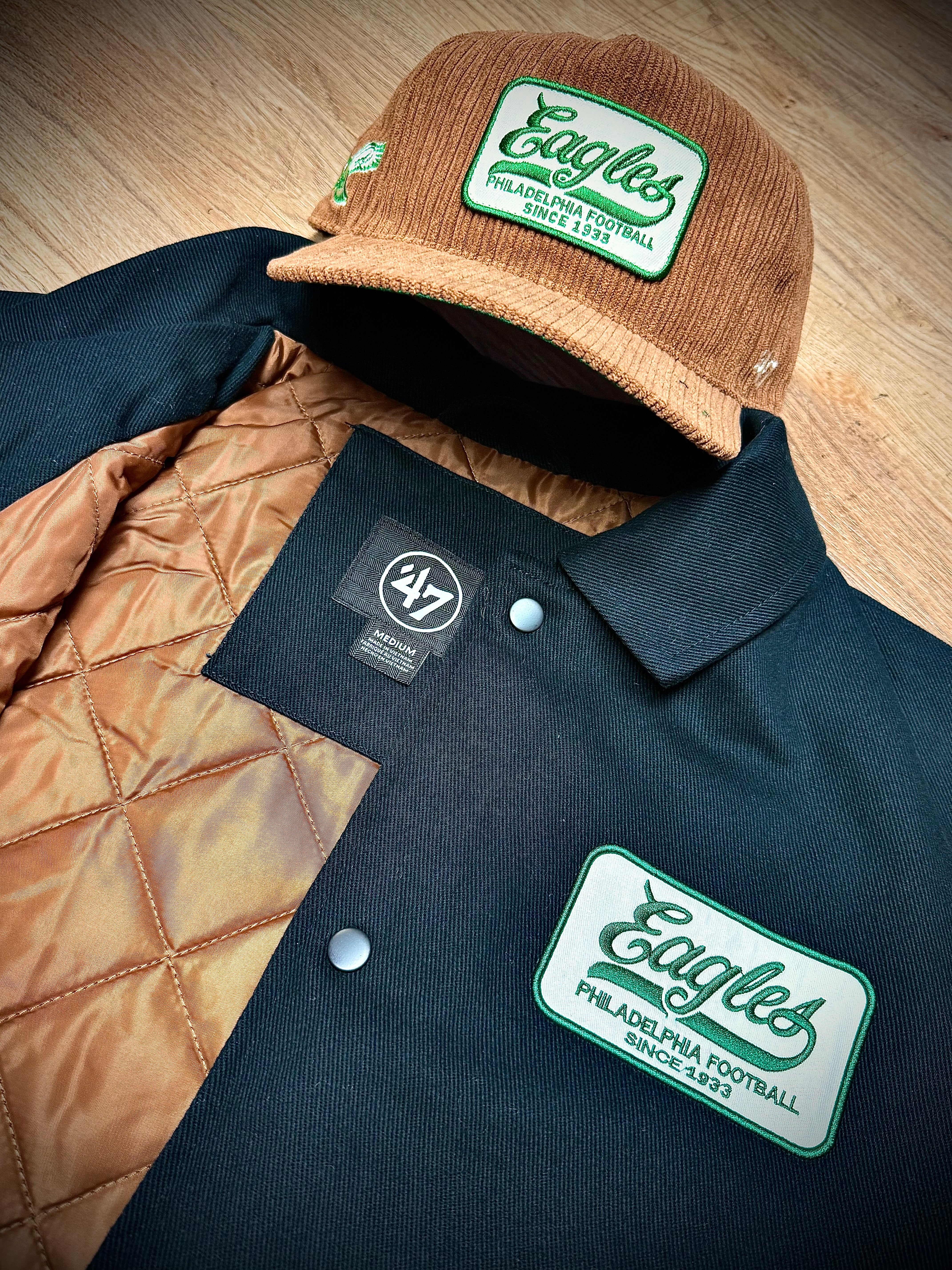 Eagles Historic Black quilted Jacket Men