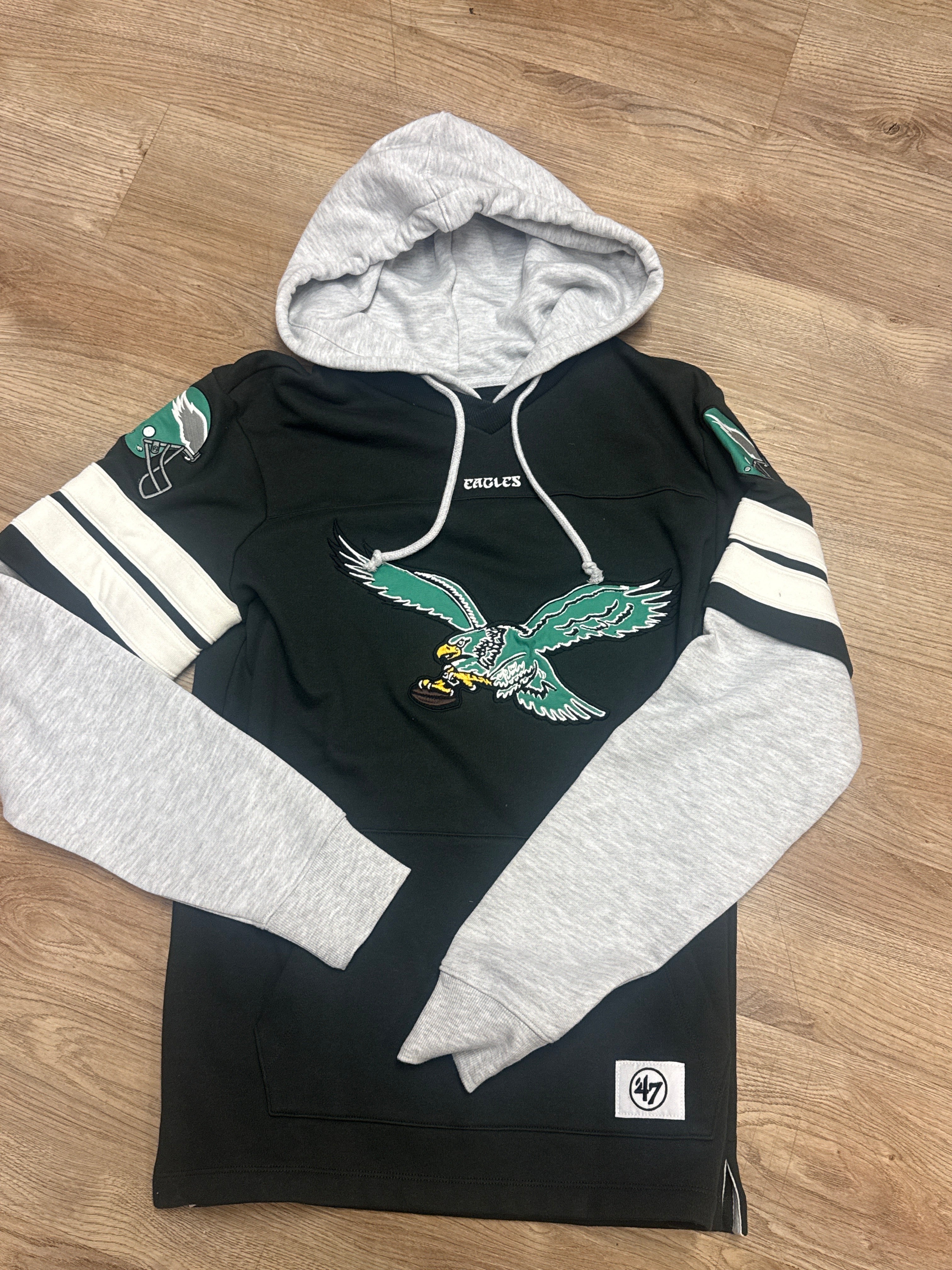 Eagles historic flint black lacer cornerback hoody