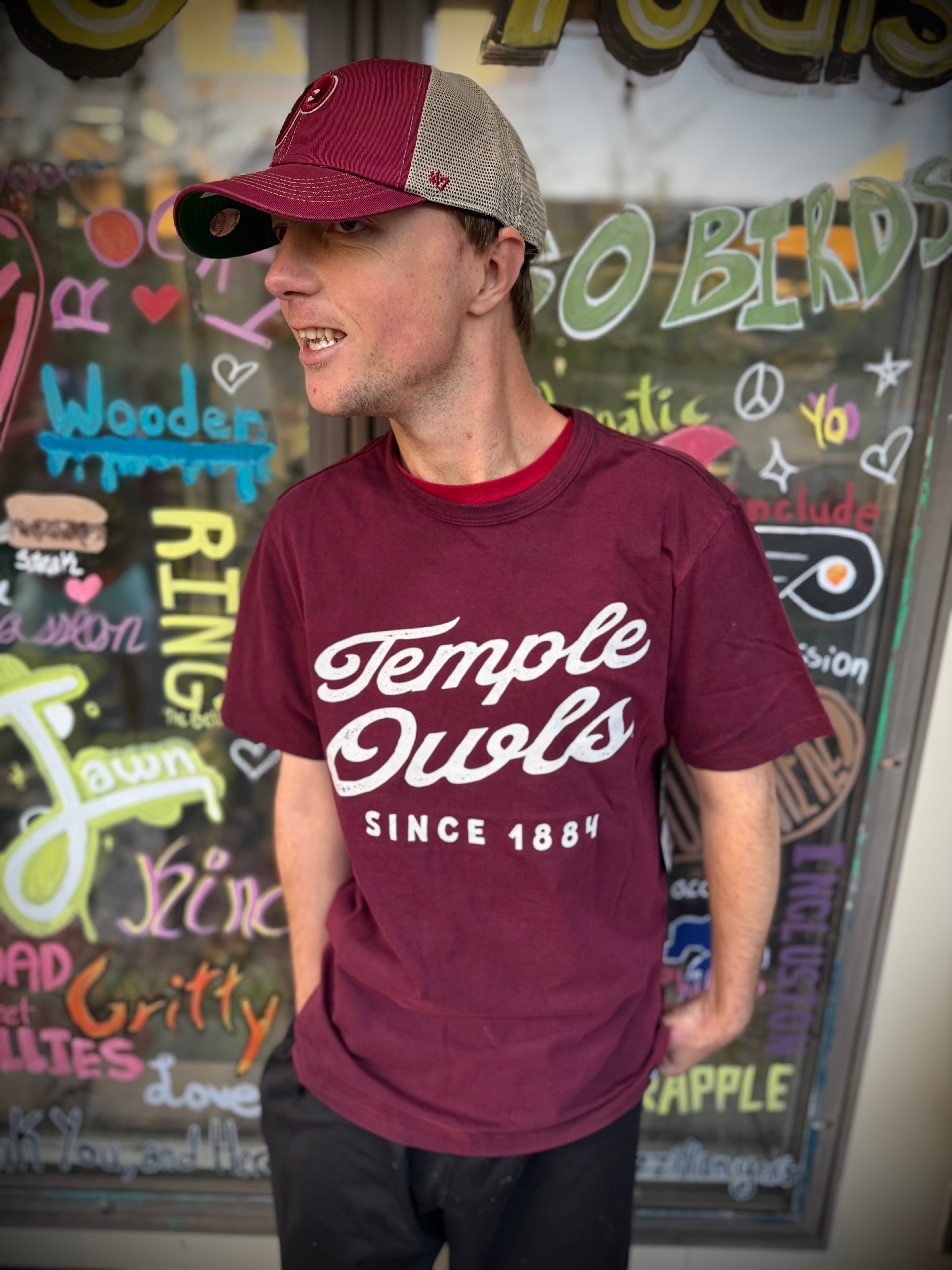 Temple University Owls Dusted Cherry Carrick River Tee