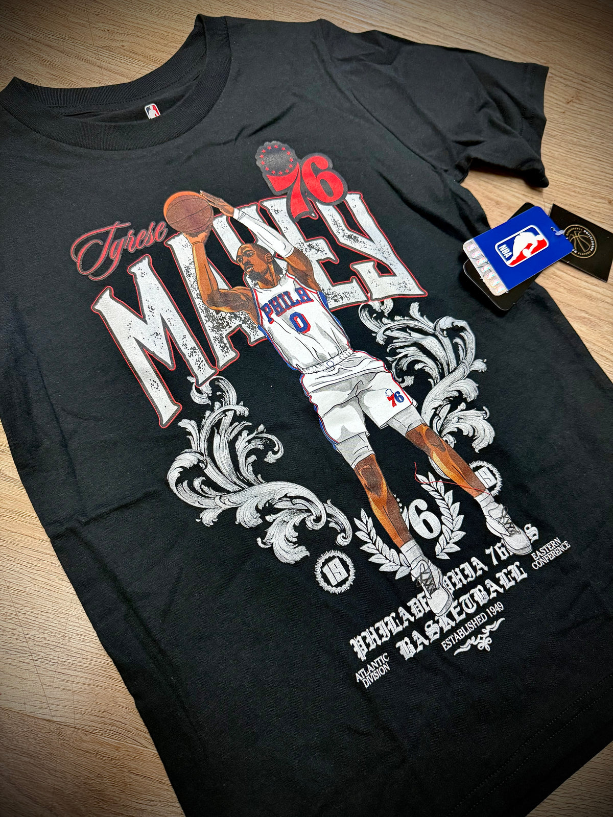 Kids Tyrese Maxey Sixers Silver Lining Tee