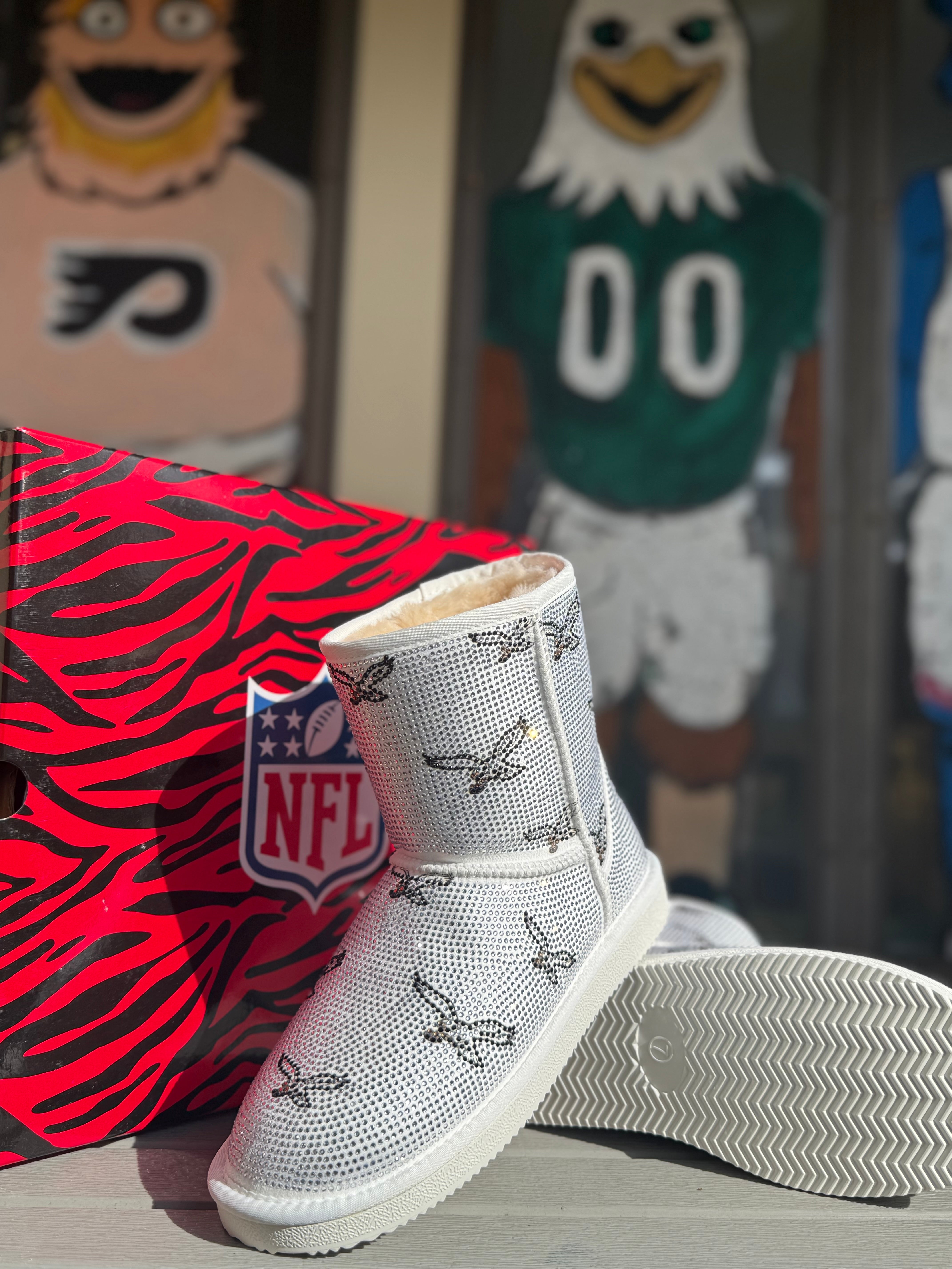 Ladies Eagles All Over Pull On Bling Boot