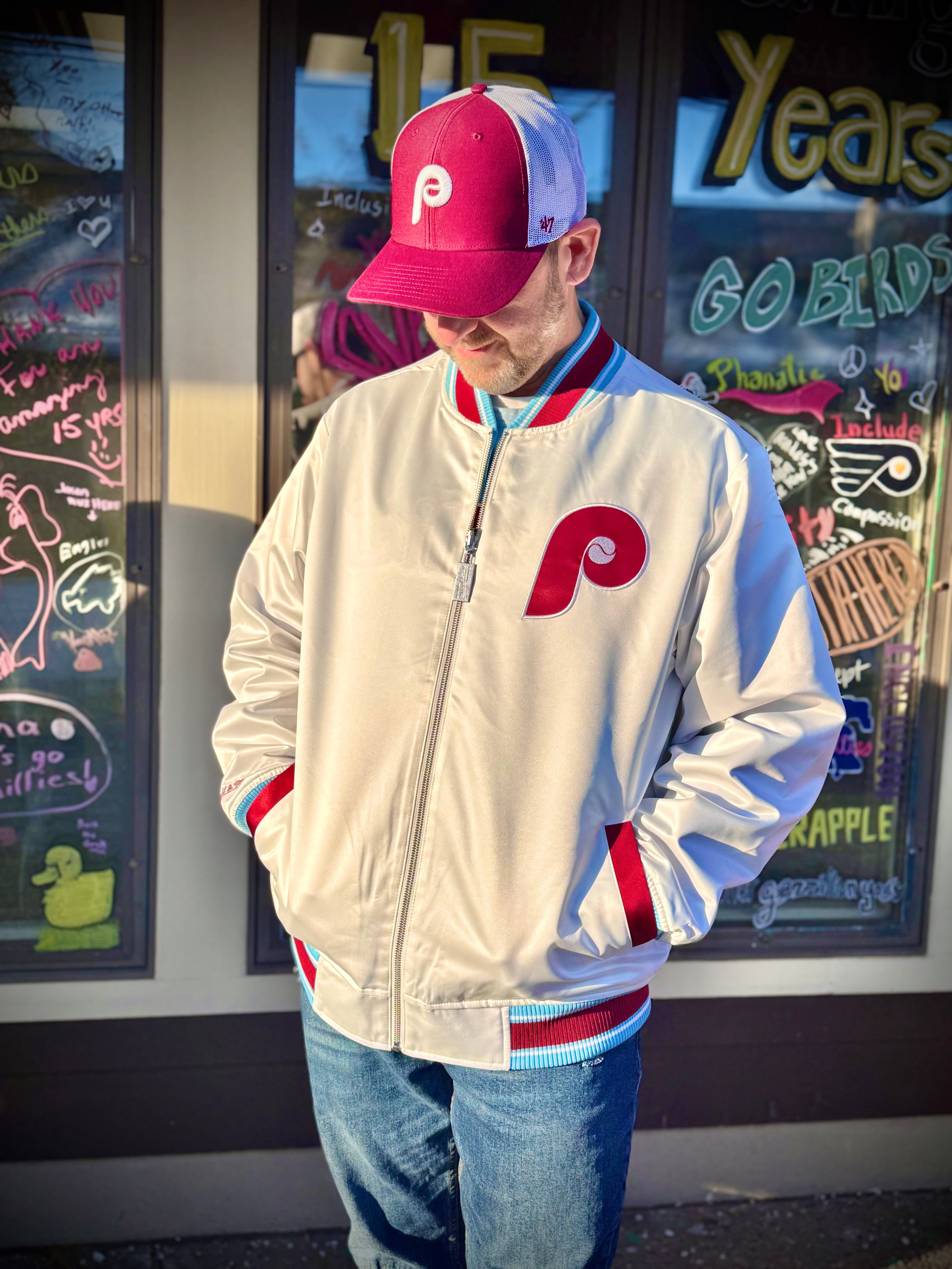 Phillies Throwback Reversible Satin Jacket
