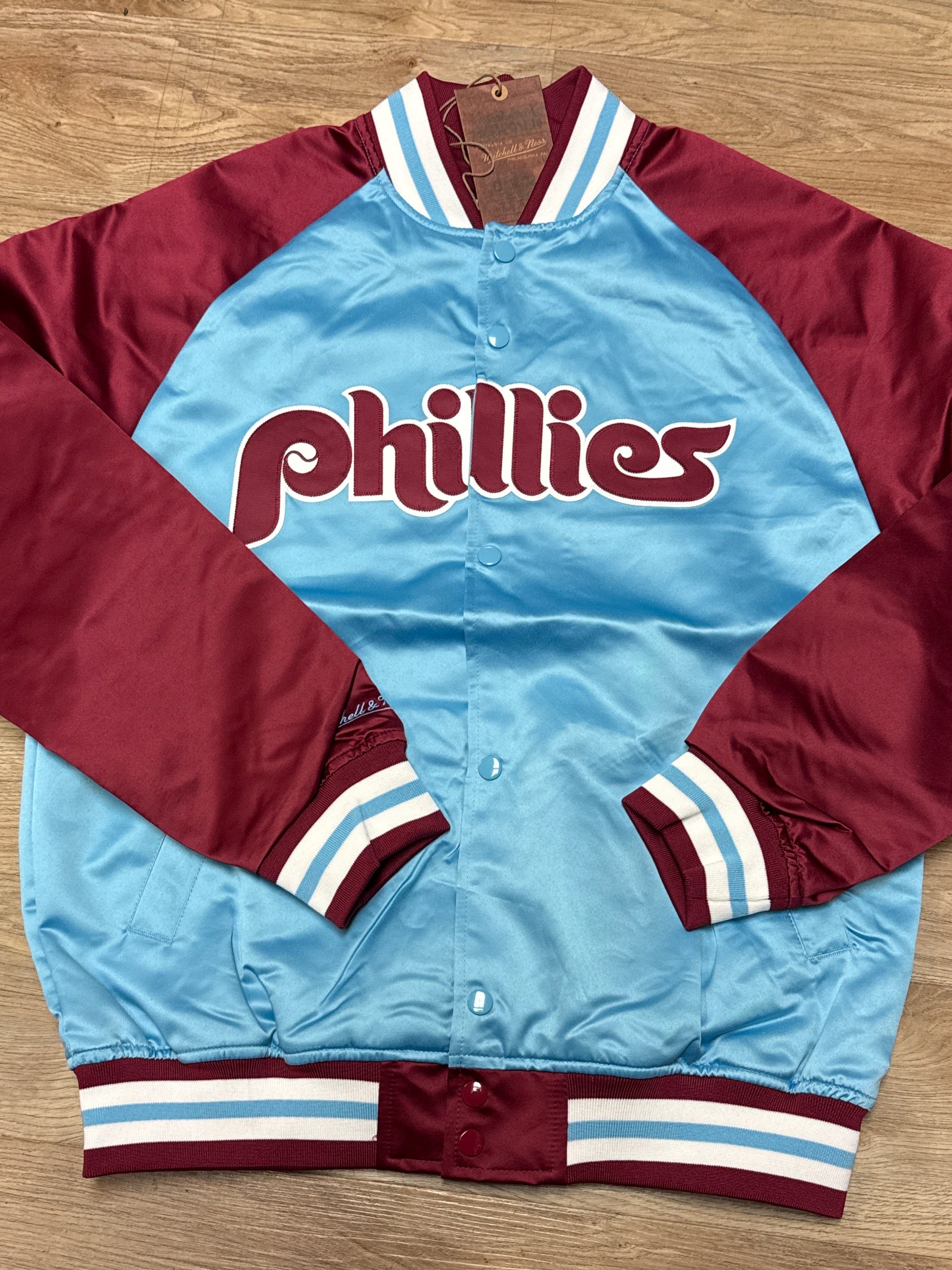 Phillies throwback double clutch satin jacket