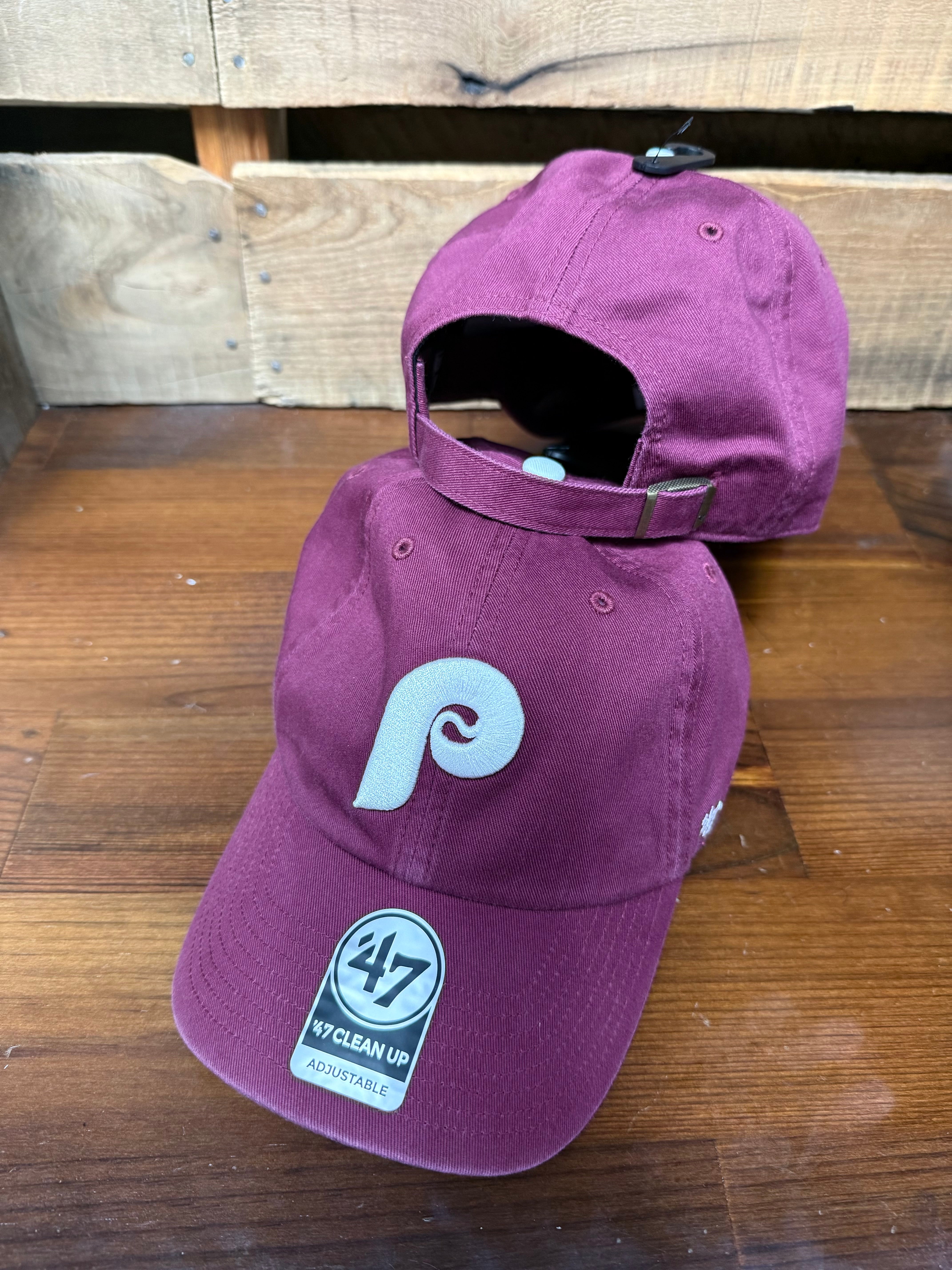 Phillies maroon cardinal cleanup with white snap