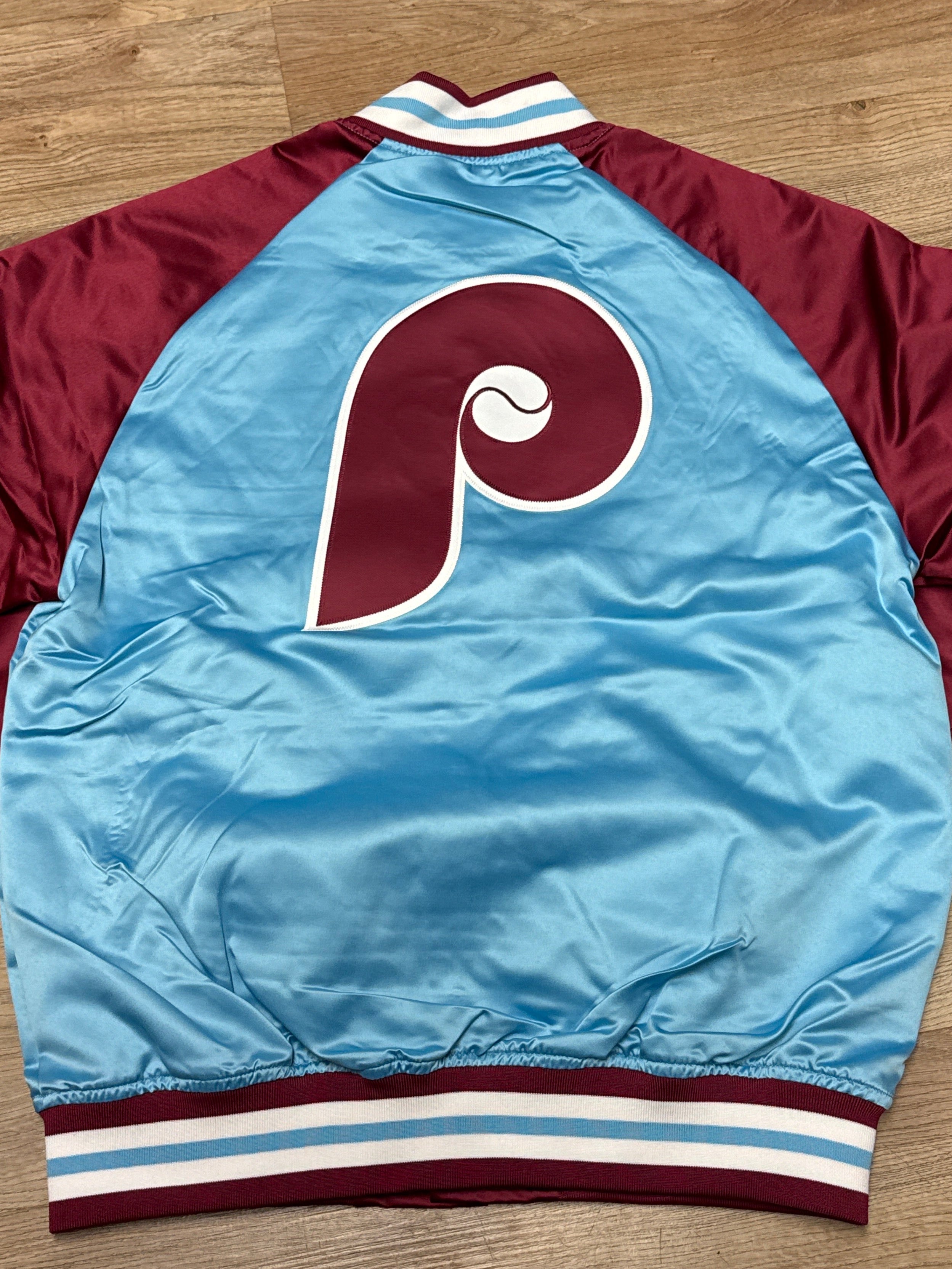 Phillies throwback double clutch satin jacket