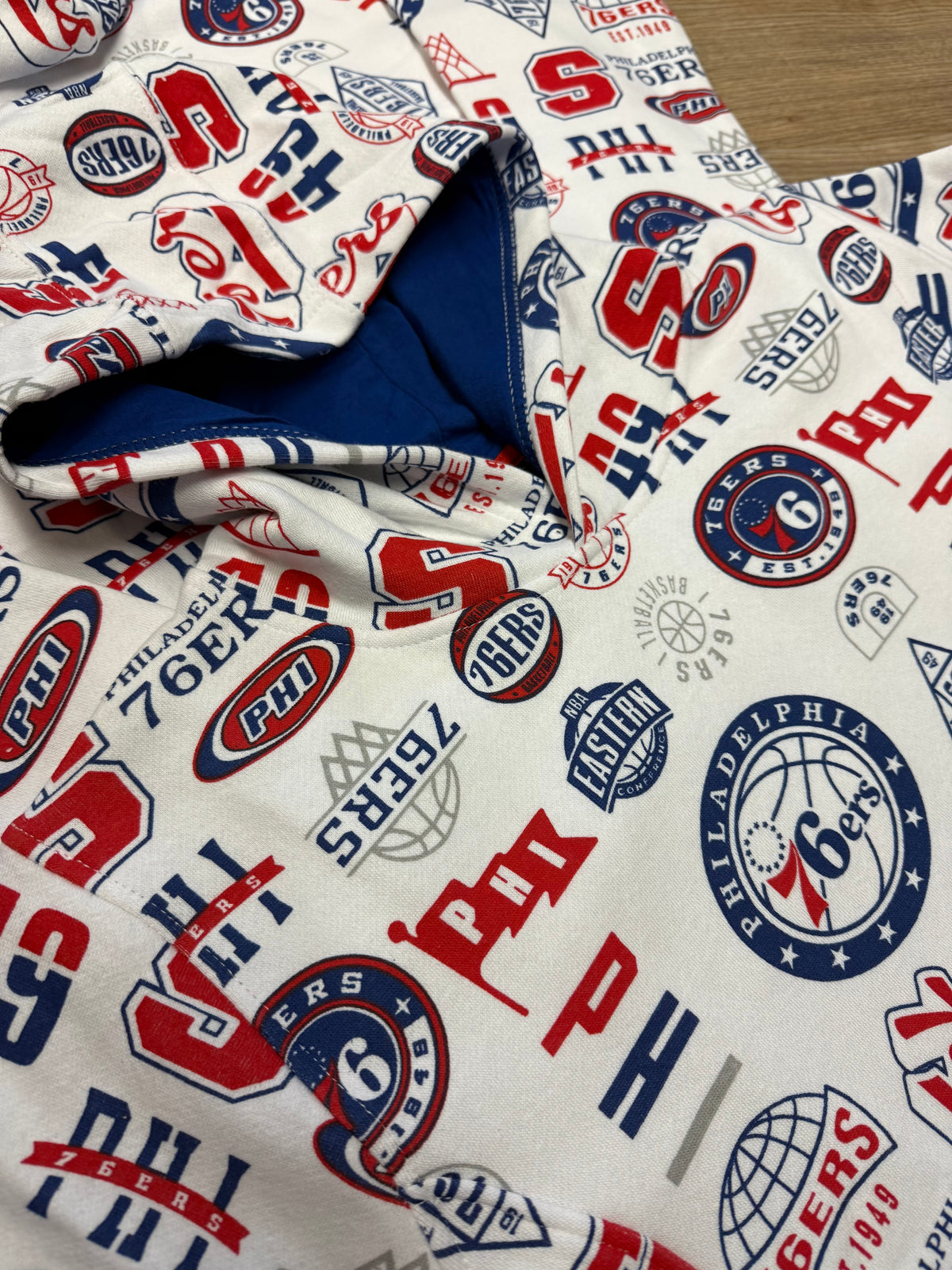 Kids Sixers All Over Print 3 and D Hoodie
