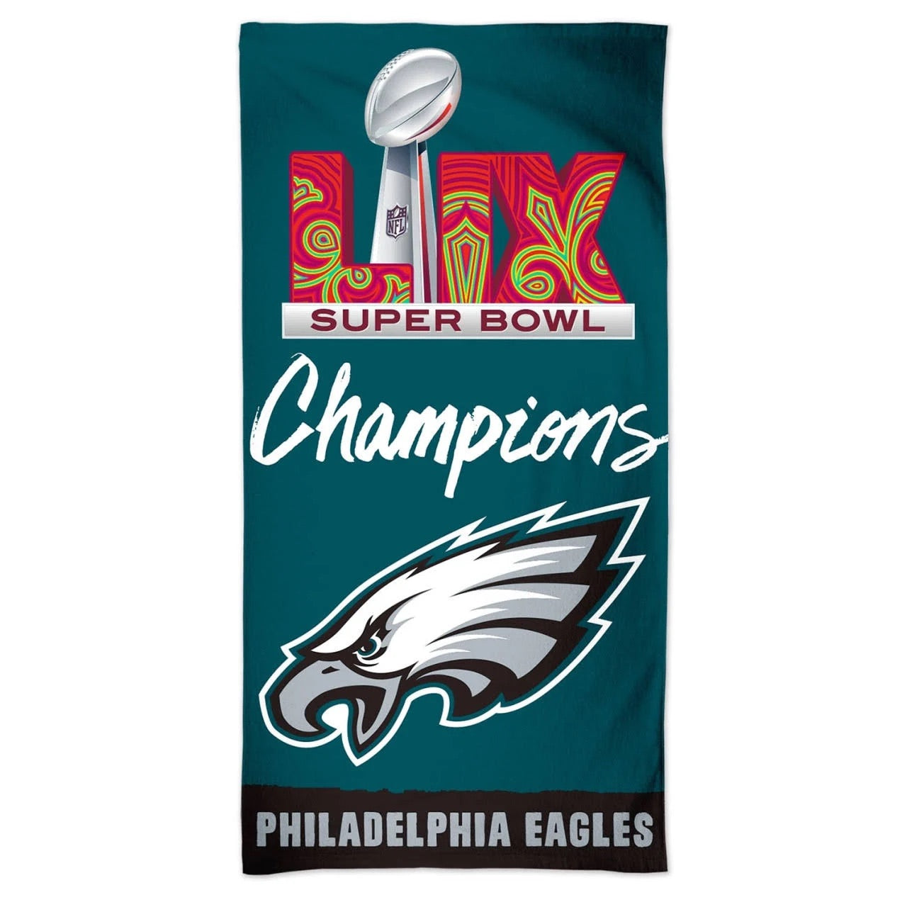 Philadelphia Eagles Super Bowl LIX Champions Beach Towel