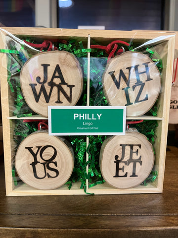 Philly Christmas Wood Ornament 4 Pack