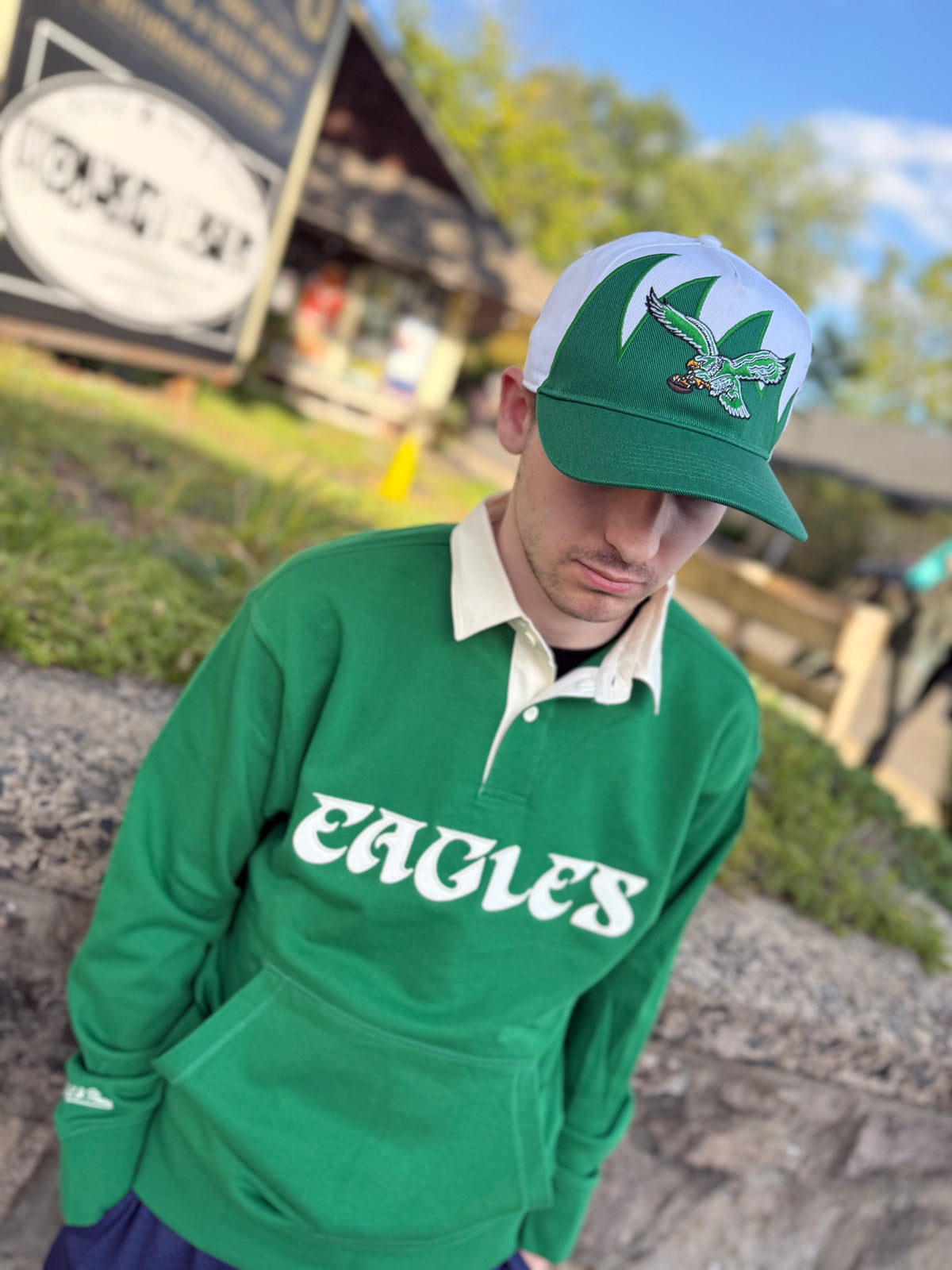Eagles Retro Roots French Terry Fleece Polo