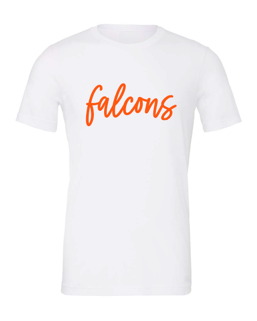 Pennsbury High School Falcons Orange Script Tee