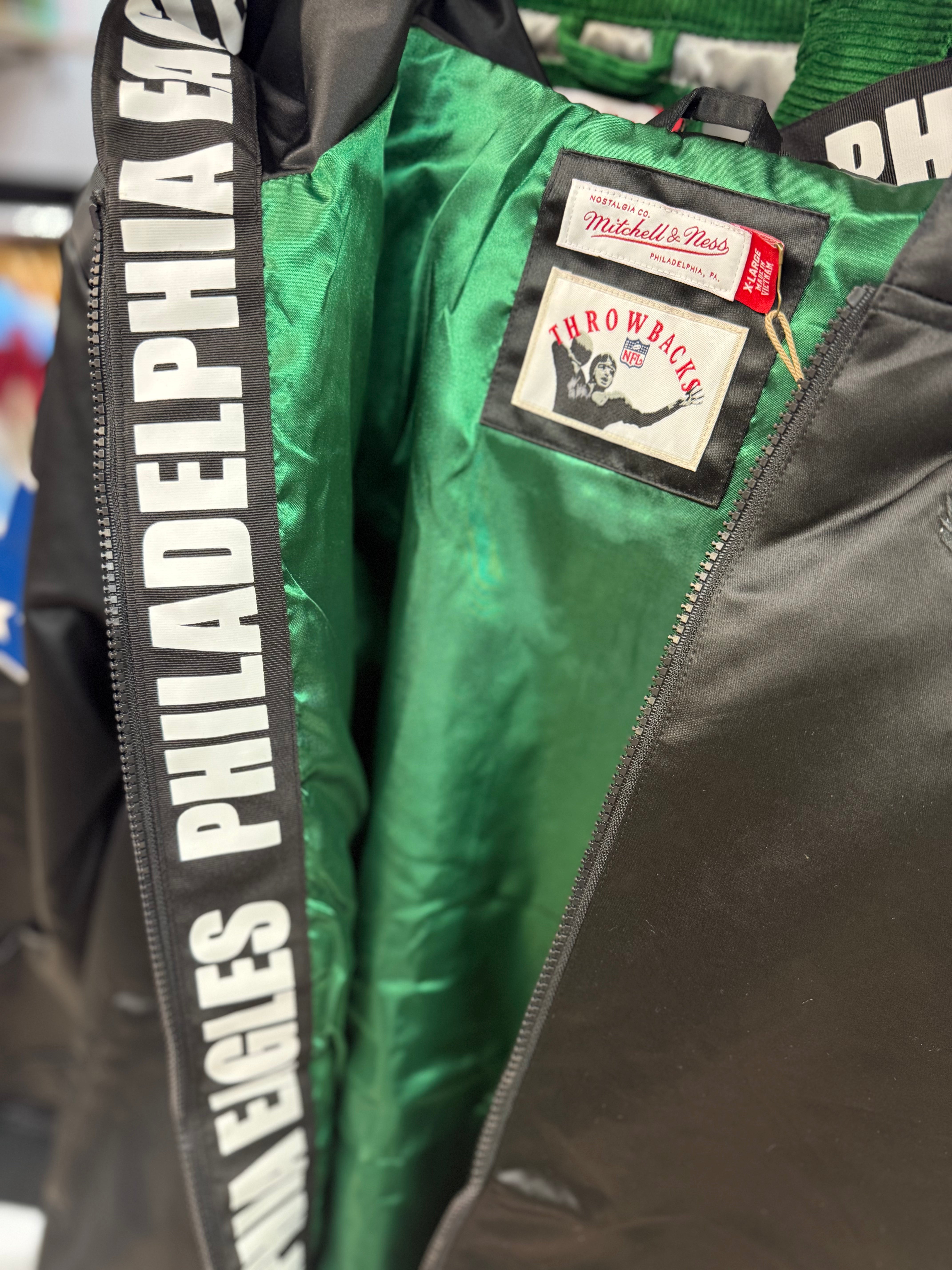 Eagles Walk the Tunnel Hooded Bomber Satin Jacket