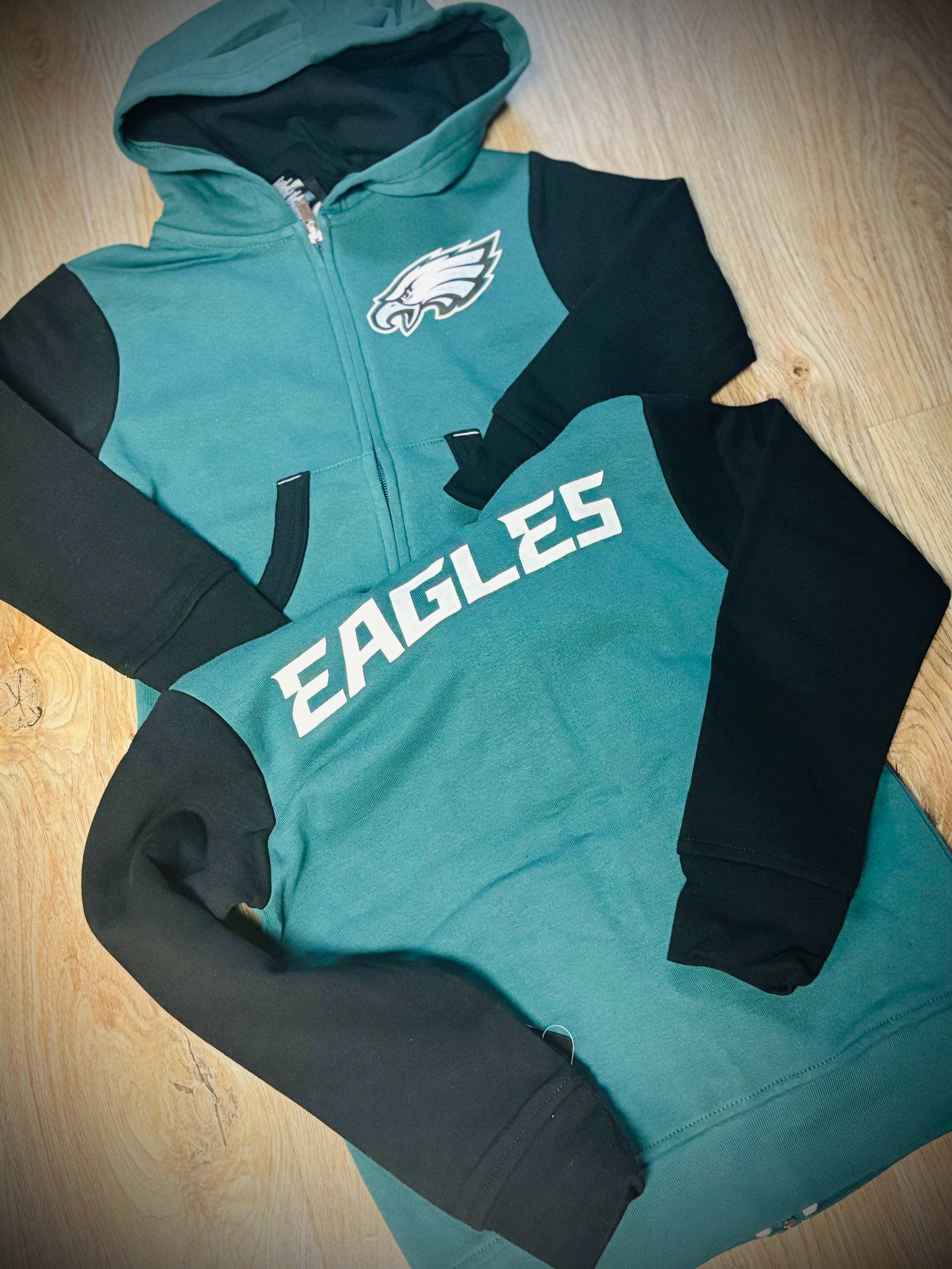 Eagles  Kids Full Zip Fleece Hood