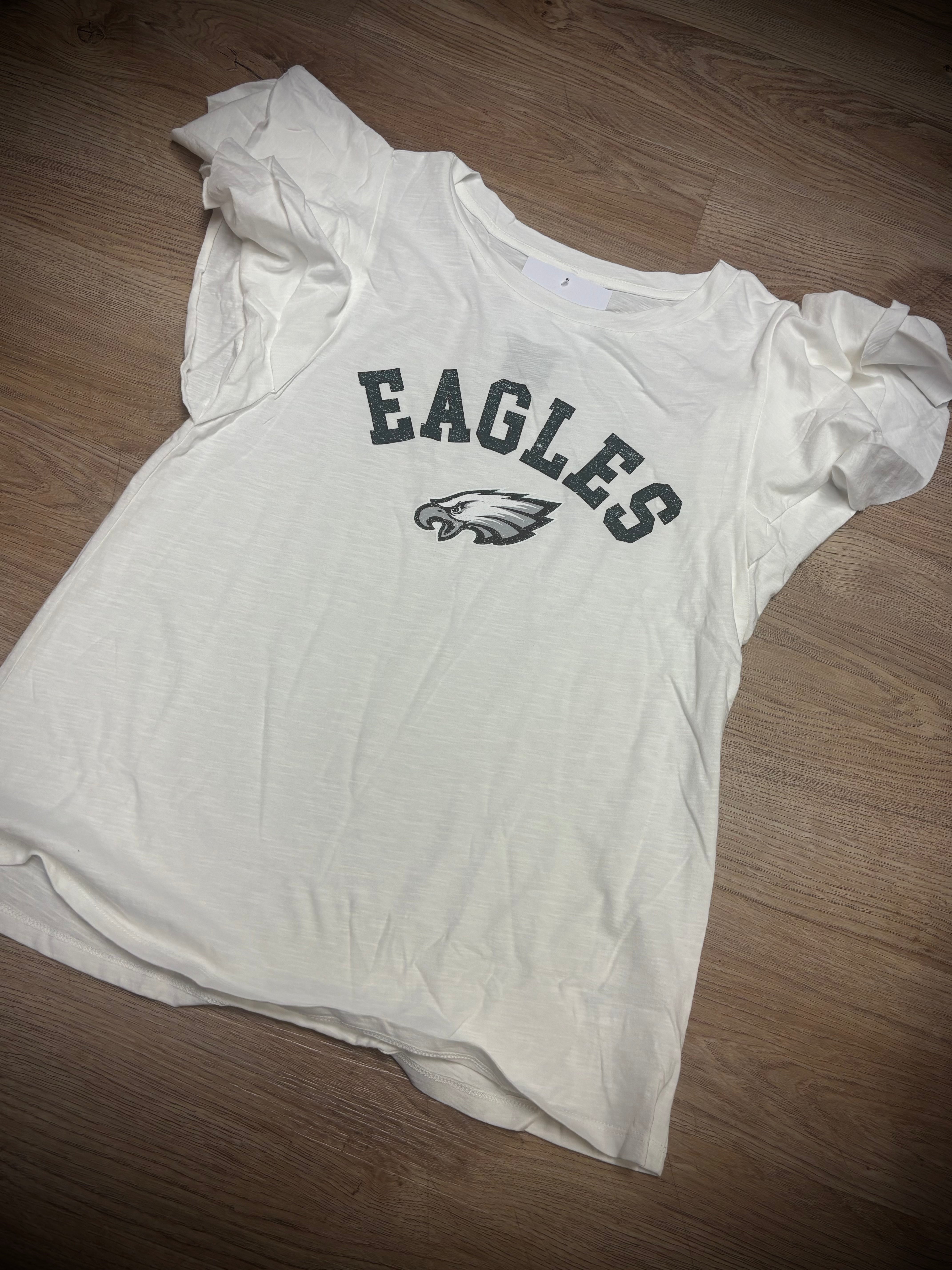 Ladies Eagles Slub Knit Flutter Sleeve