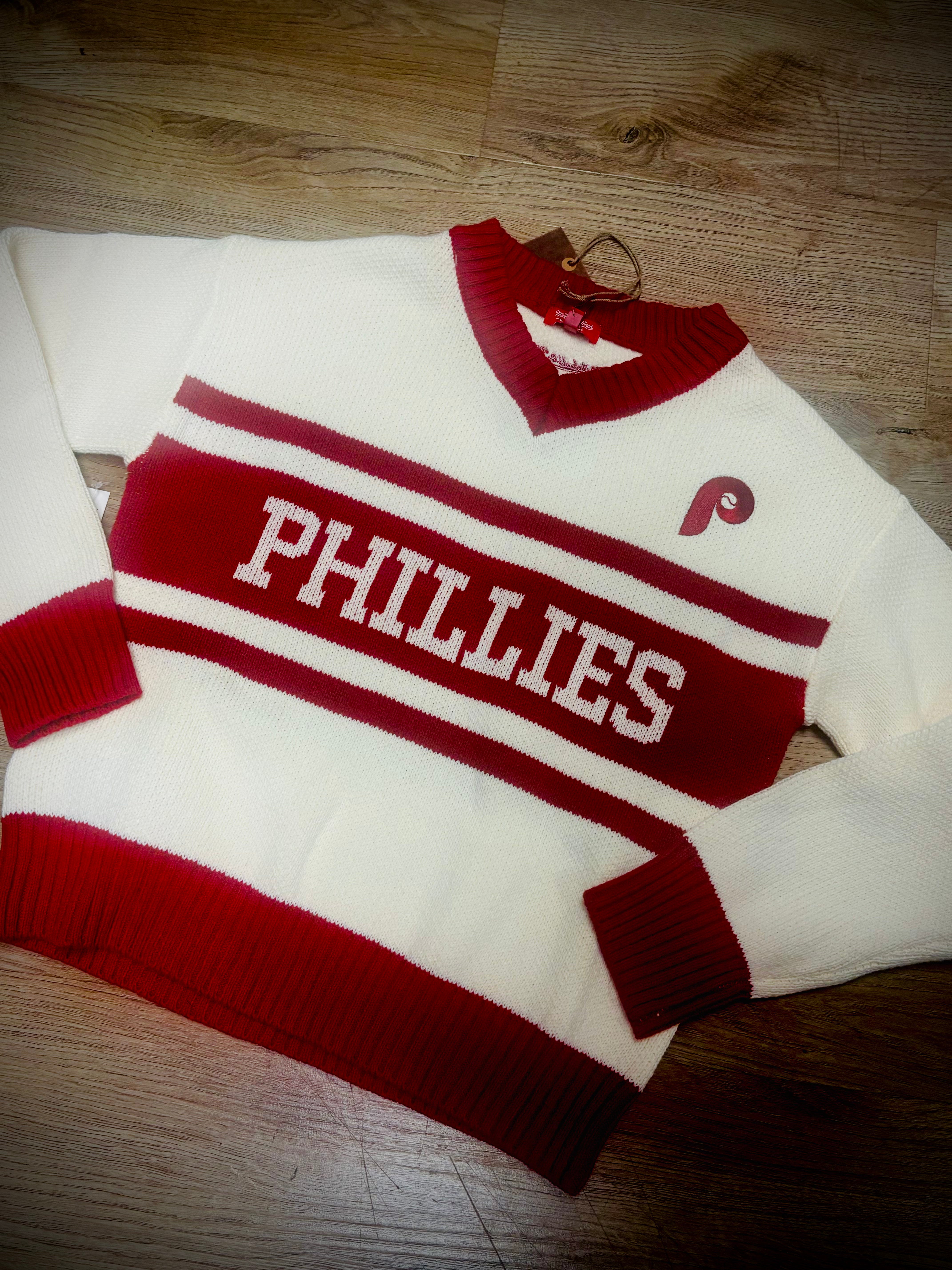 Phillies Retro V Neck Sweater
