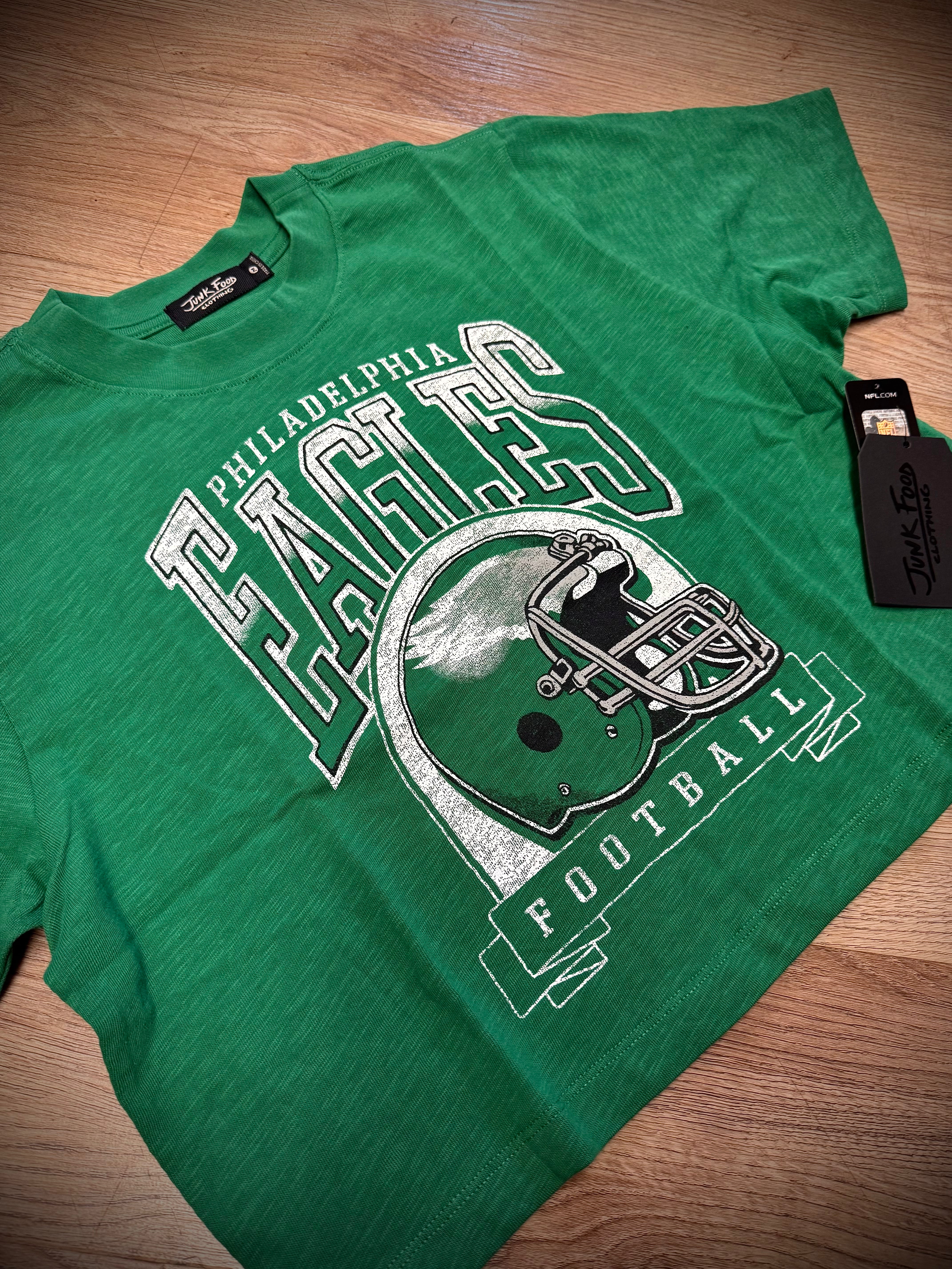 Ladies Eagles Helmet Slub Crop Tee