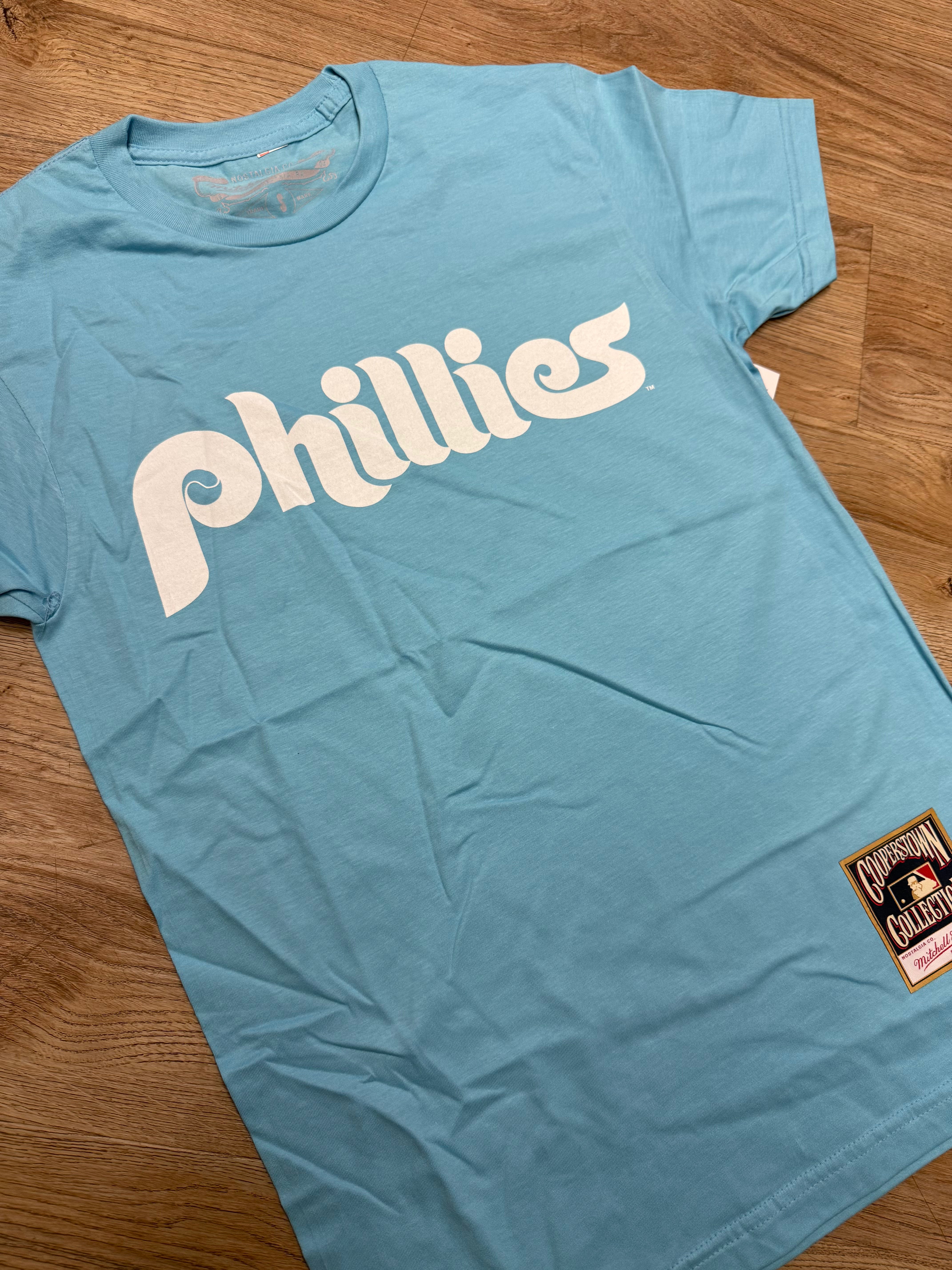 Philadelphia Phillies Throwback Wordmark Powder Blue Tee