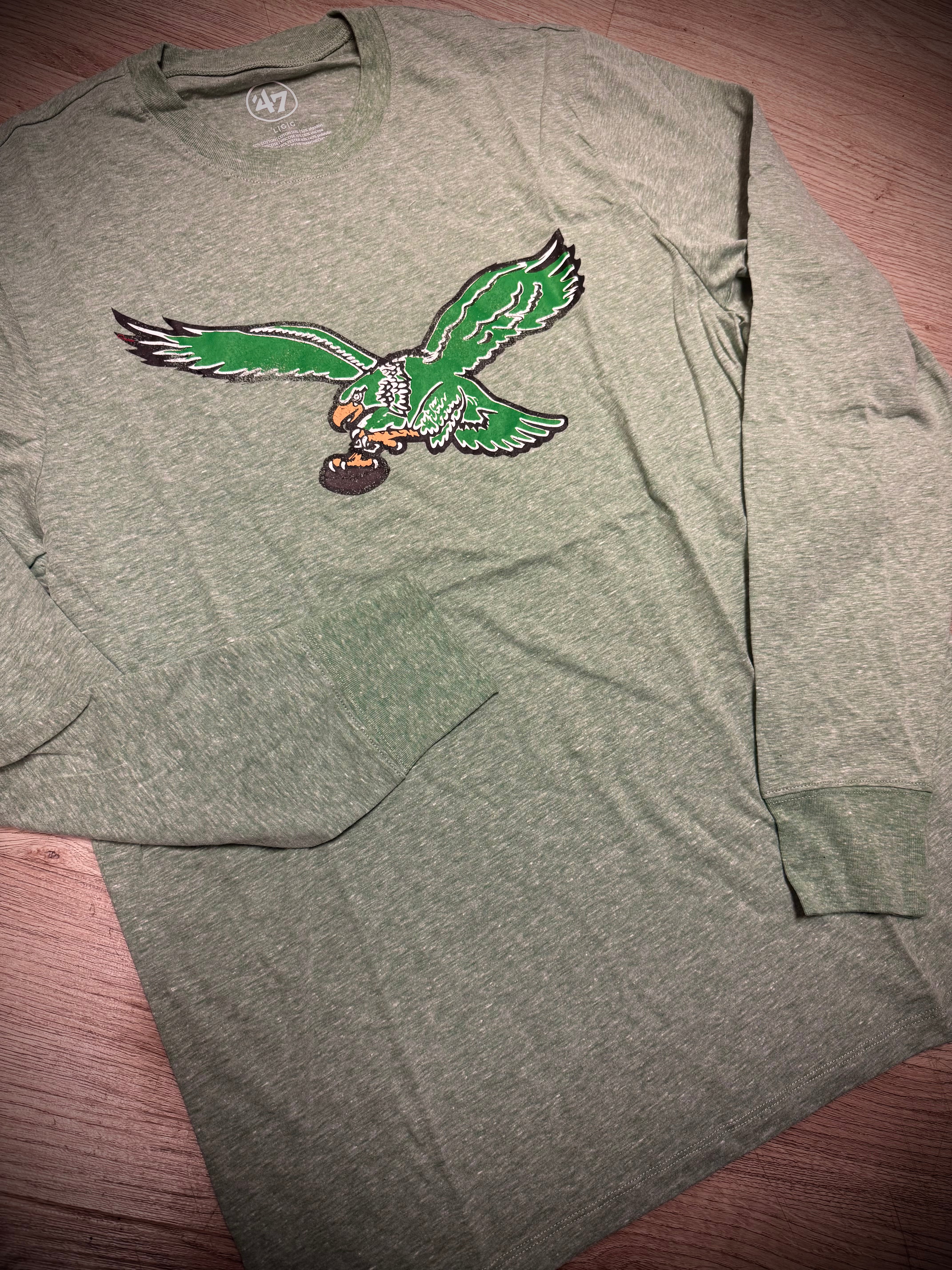 Eagles Throwback Clover Imprint Long Sleeve Tee