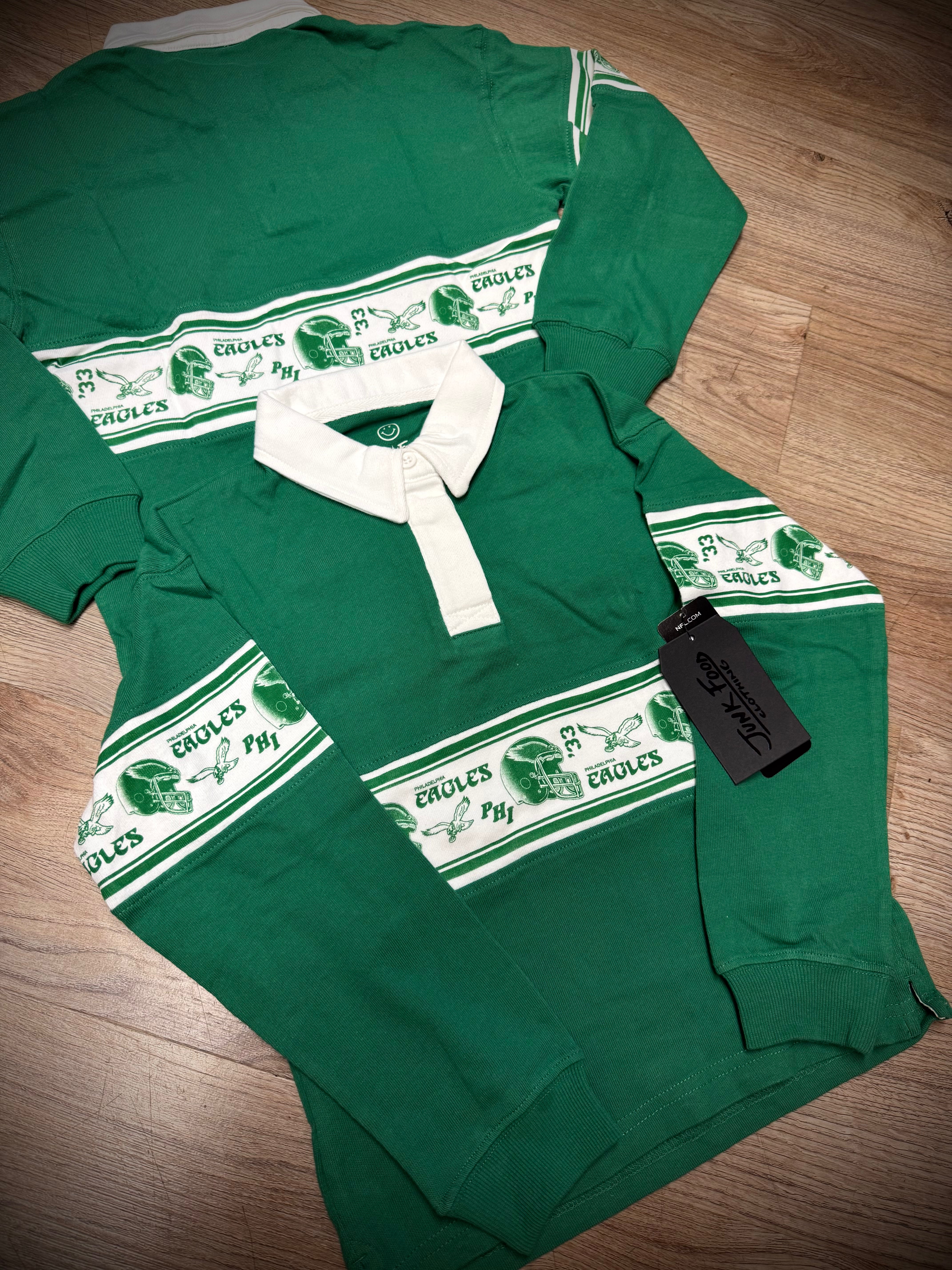 Girls Eagles Throwback Rugby Long Sleeve