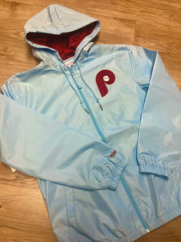 Throwback Phillies Powder Blue Full Zip Windbreaker Jacket