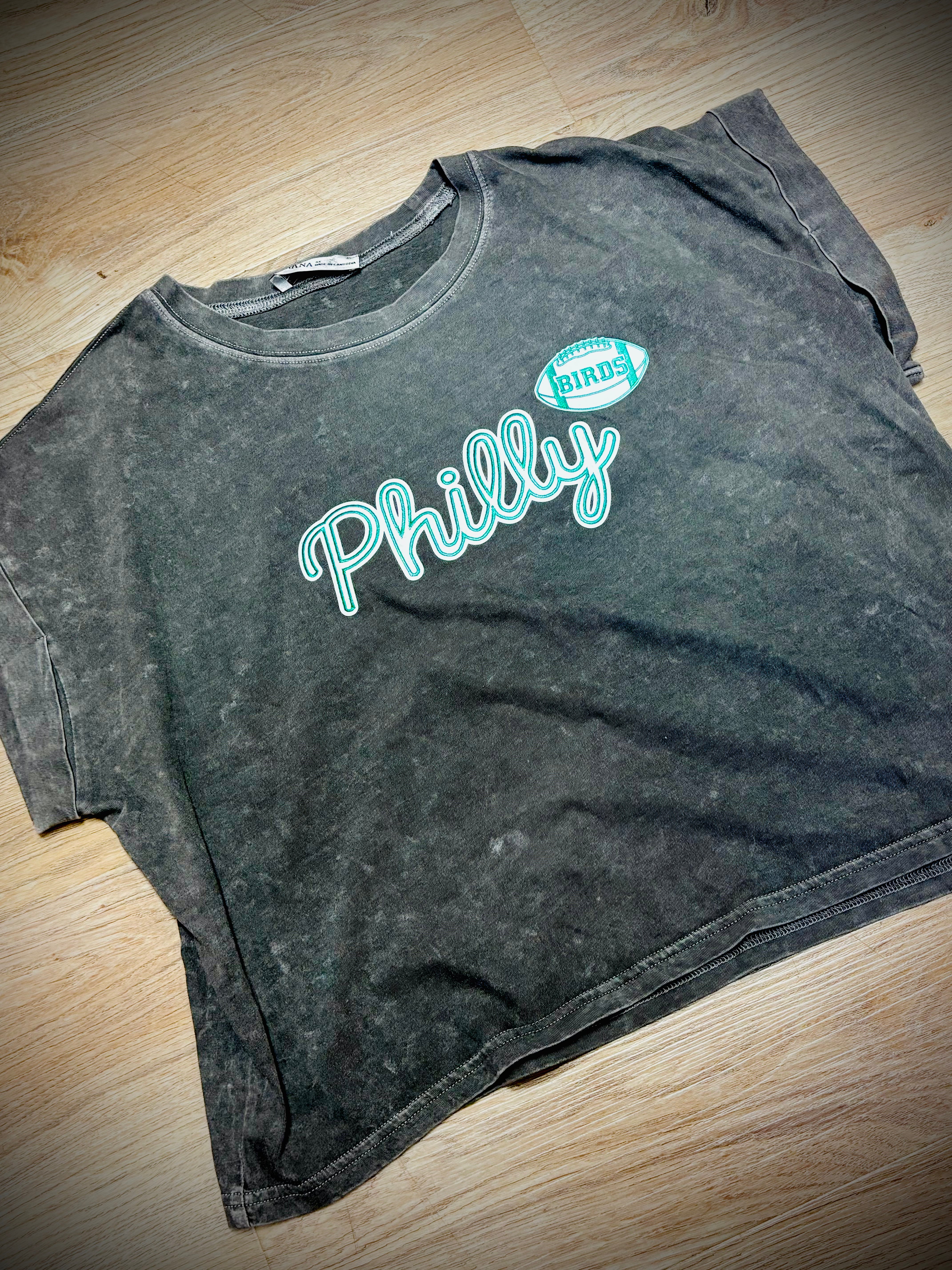Ladies Philly Football national wash tee