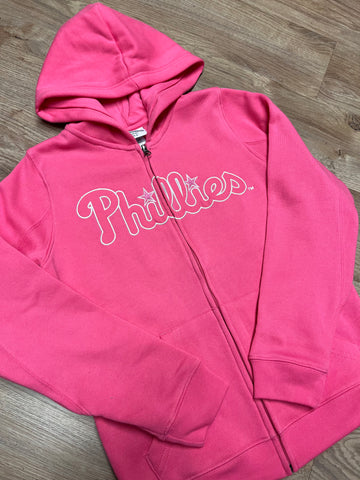 Girls Phillies Hot Pink Full Zip Hoodie