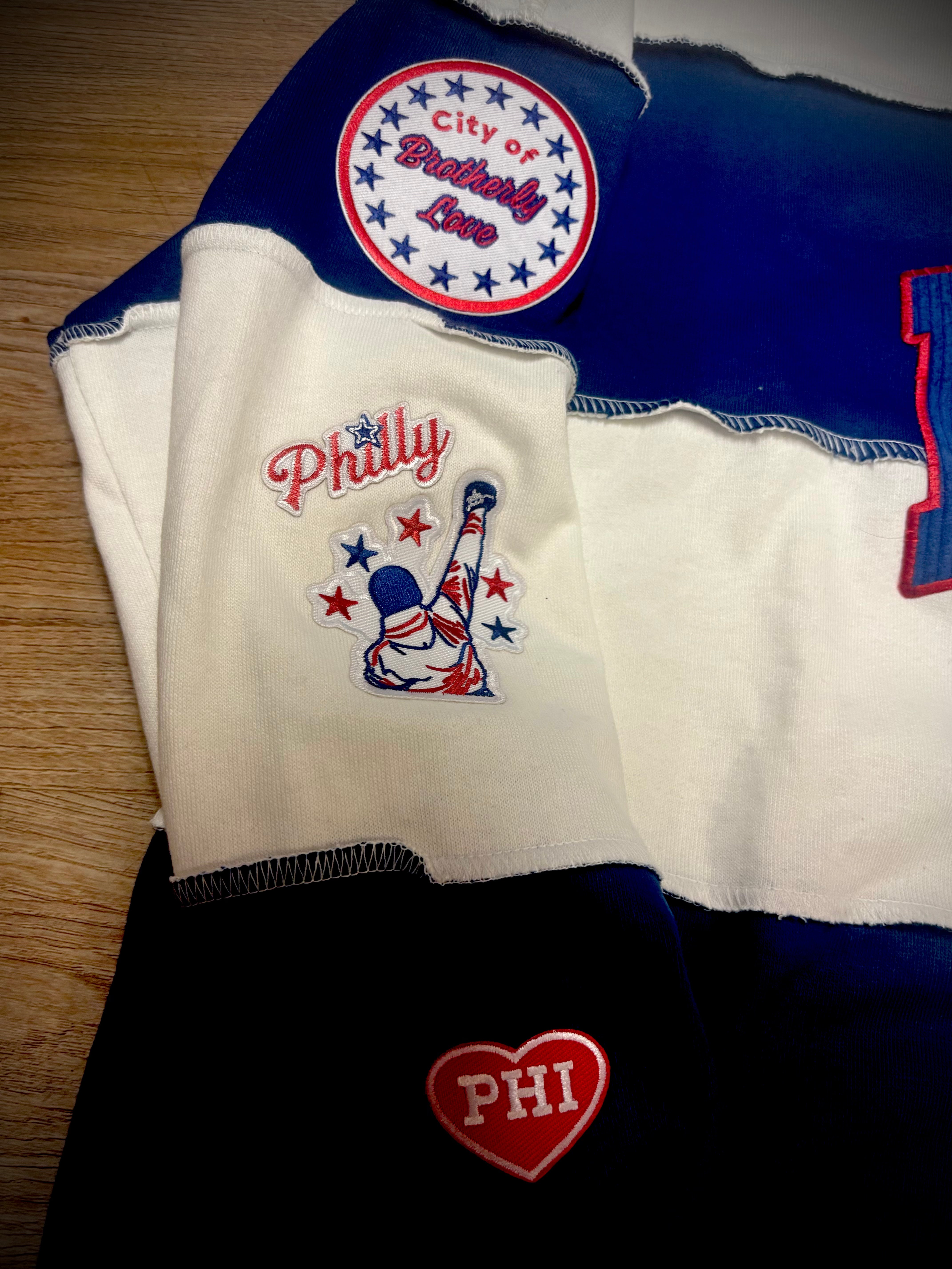 Philly Brotherly Love Ladies Striped Crew