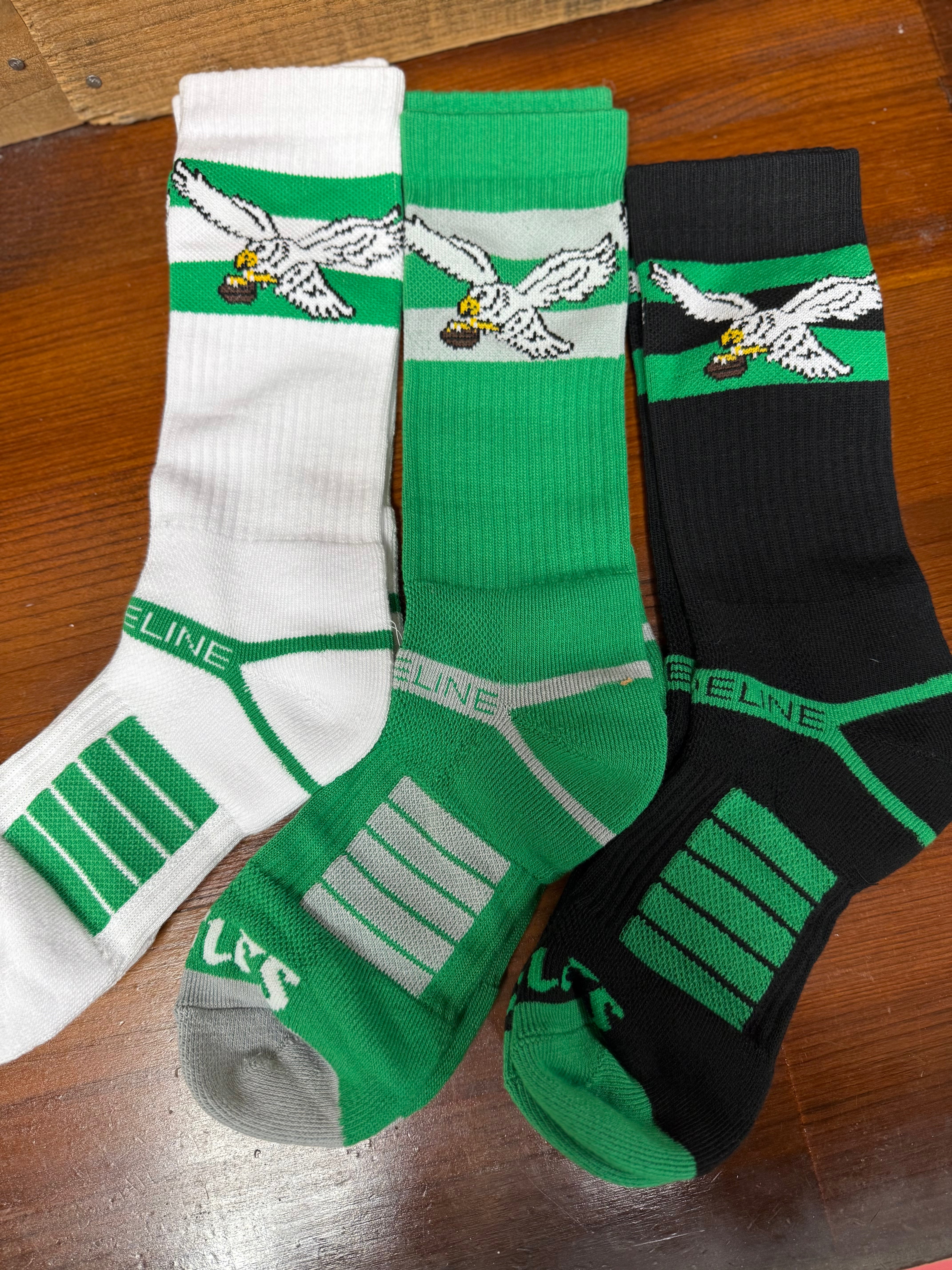 Eagles 3 Pack Crew Throwback Socks Gift Set