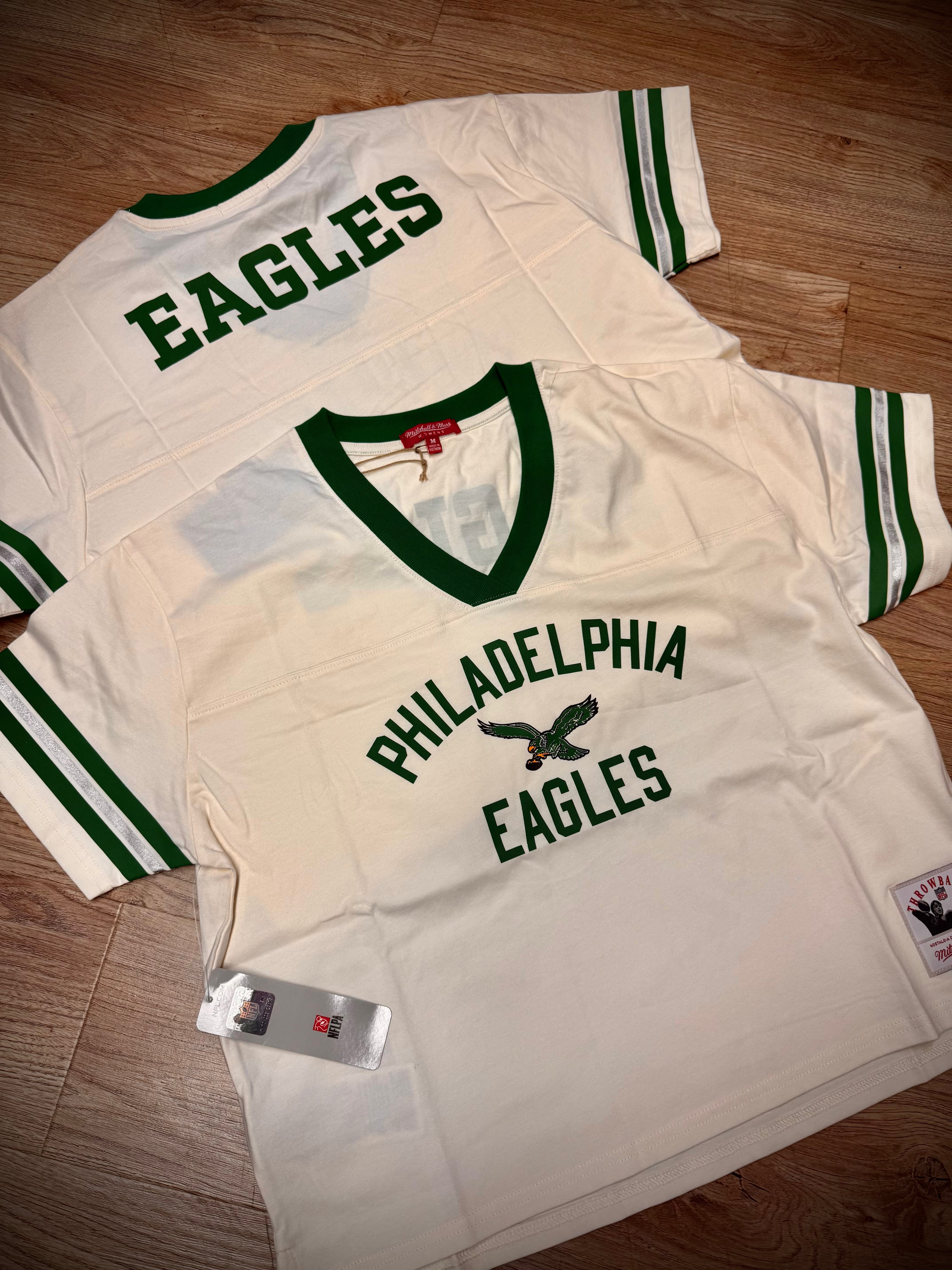 Ladies Eagles Retro Roots Crop Boxy Yoke Tee