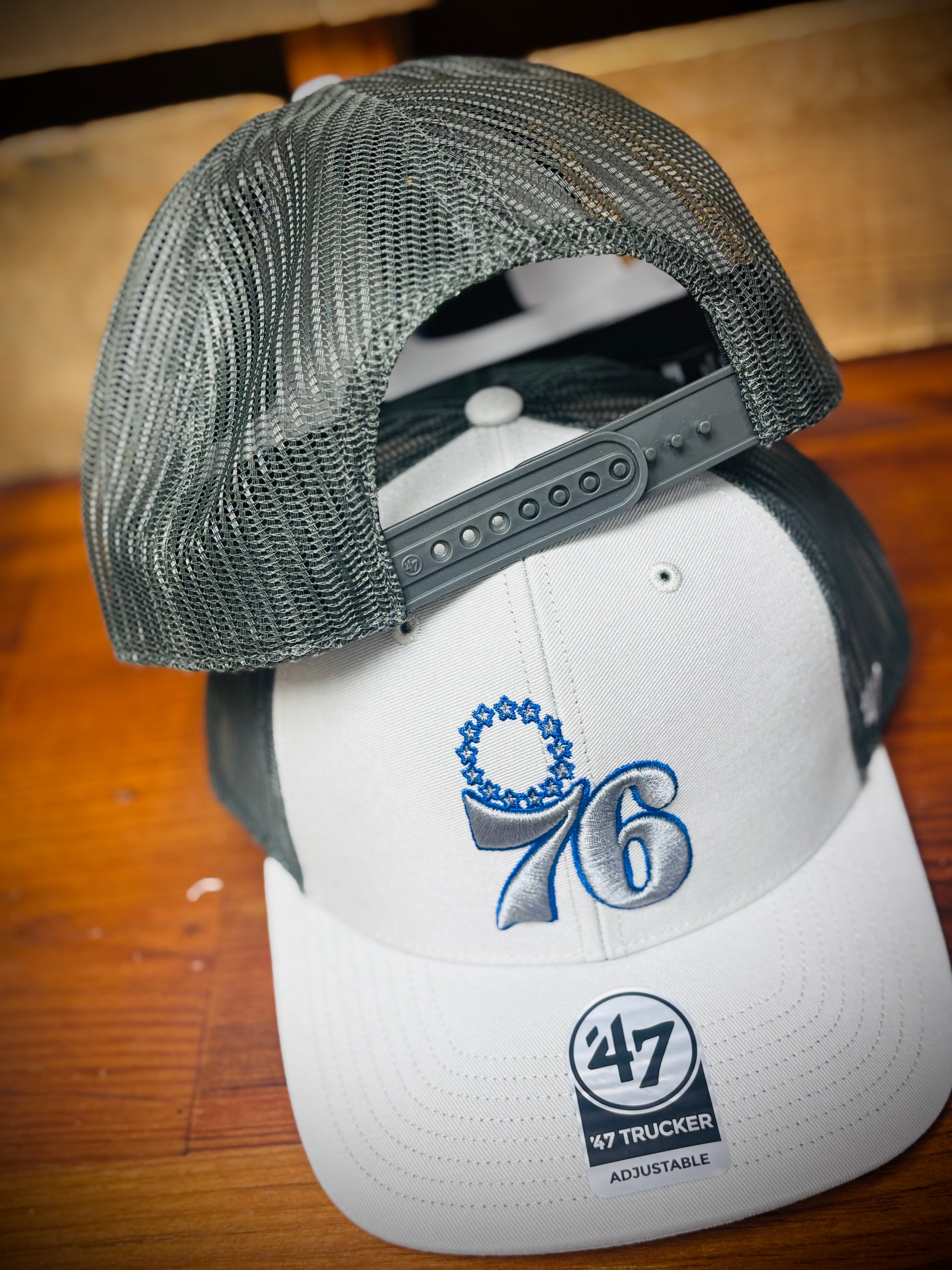 Phila Sixers Gray Trucker Snap Back