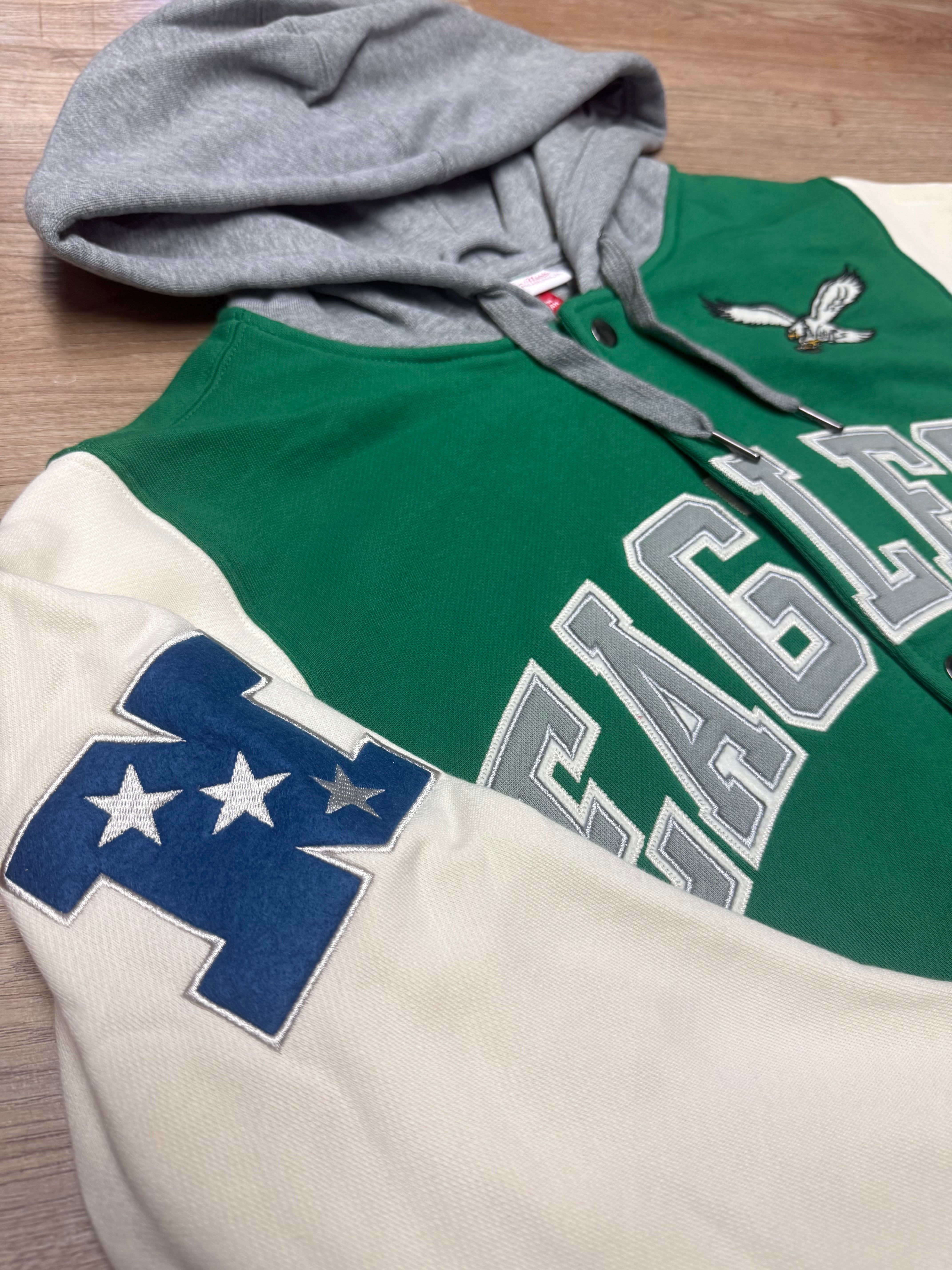 Philadelphia Eagles Throwback Courtside Fleece Button Front Jacket