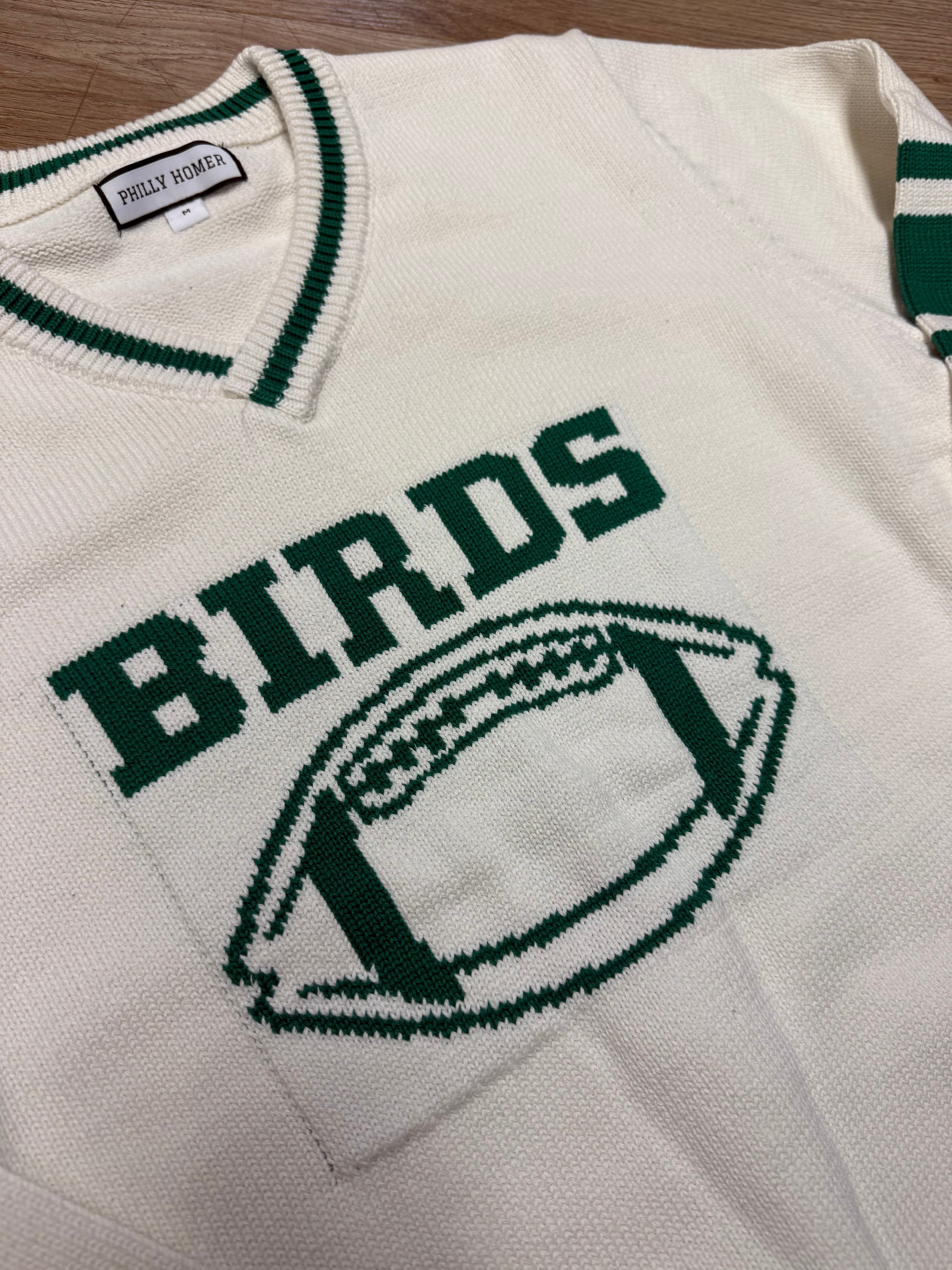 Birds Cream Varsity Ladies V-Neck Sweater