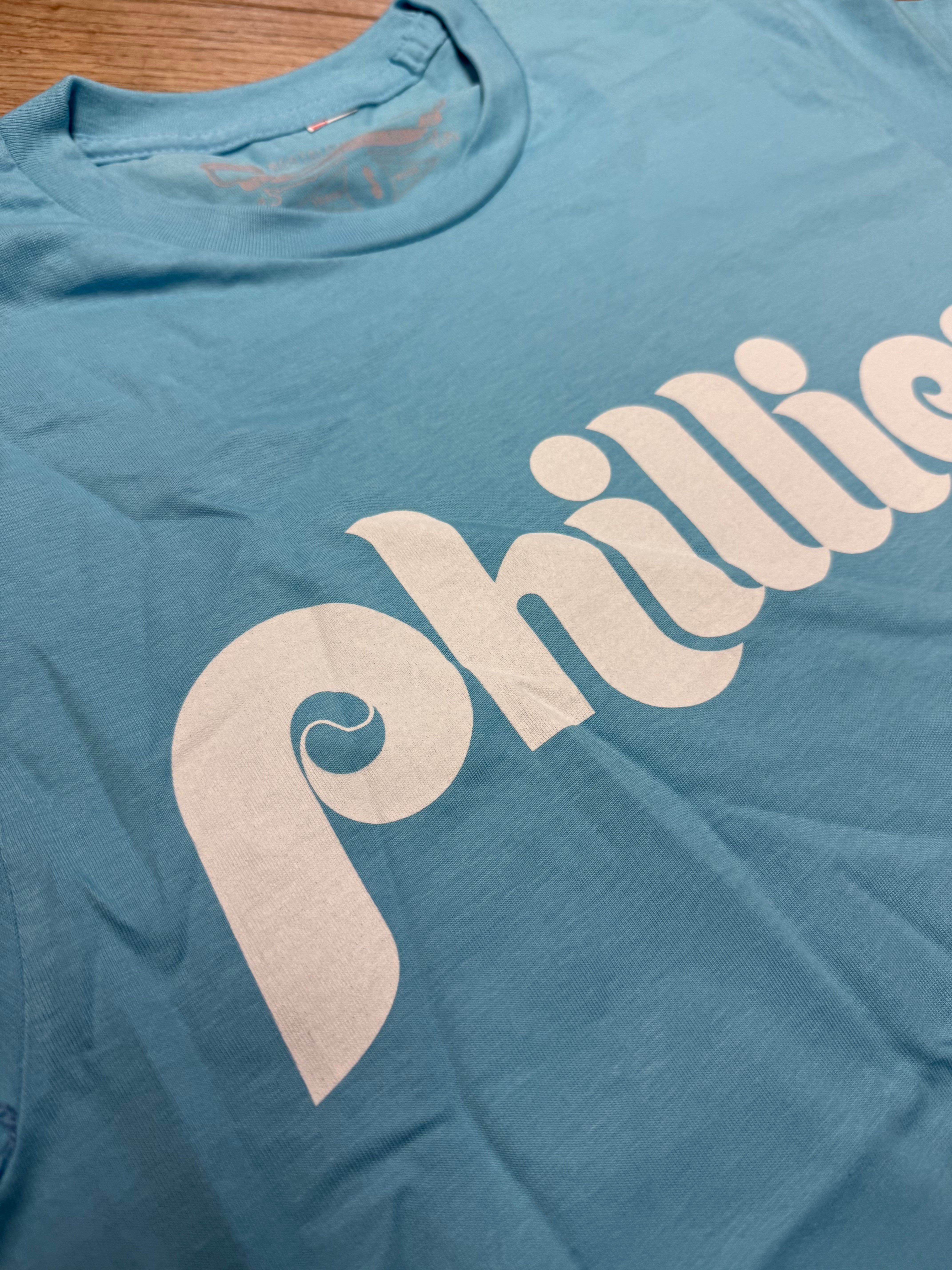 Philadelphia Phillies Throwback Wordmark Powder Blue Tee