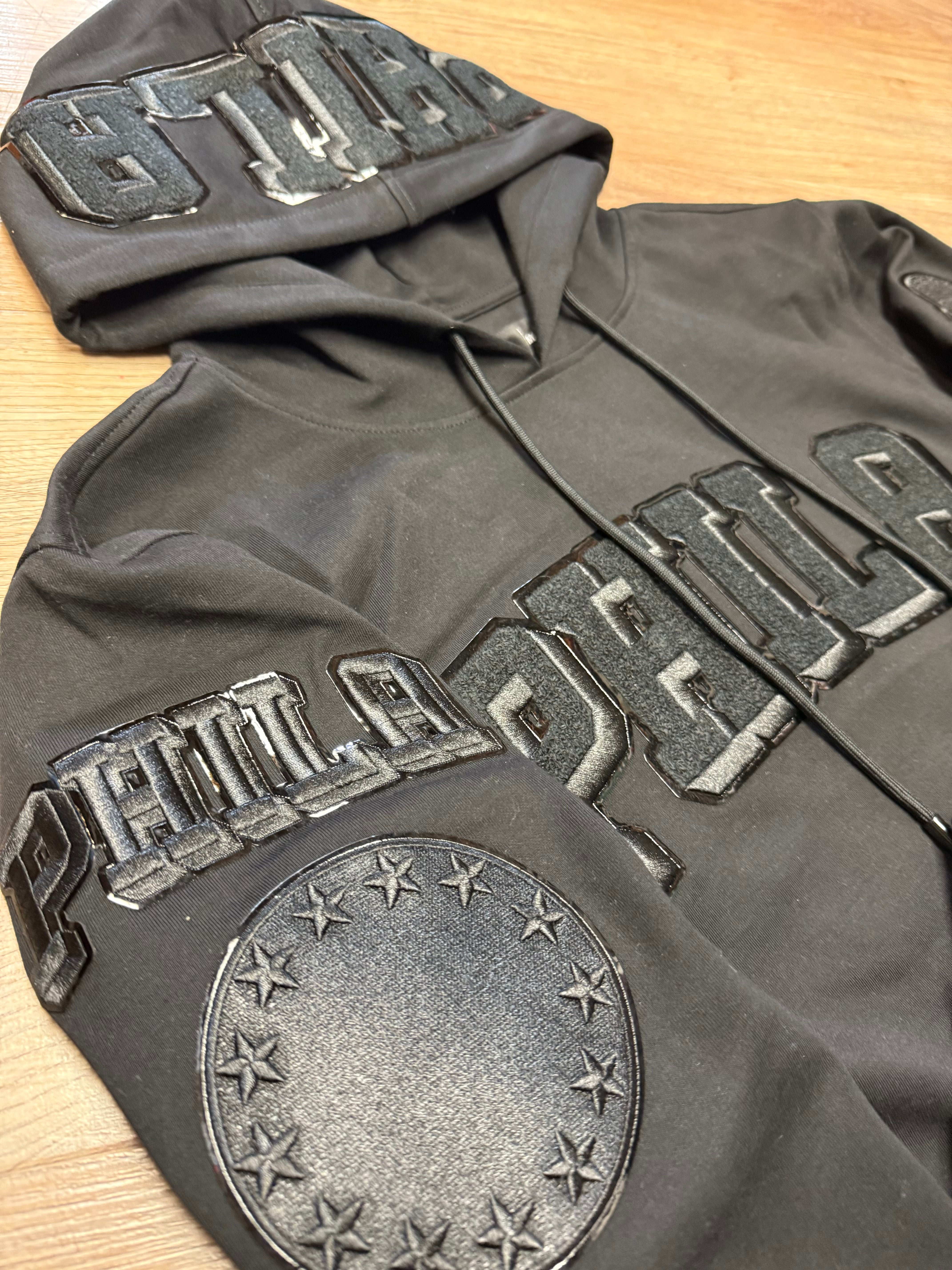 Sixers Classic Black Drip Pullover Hoodie