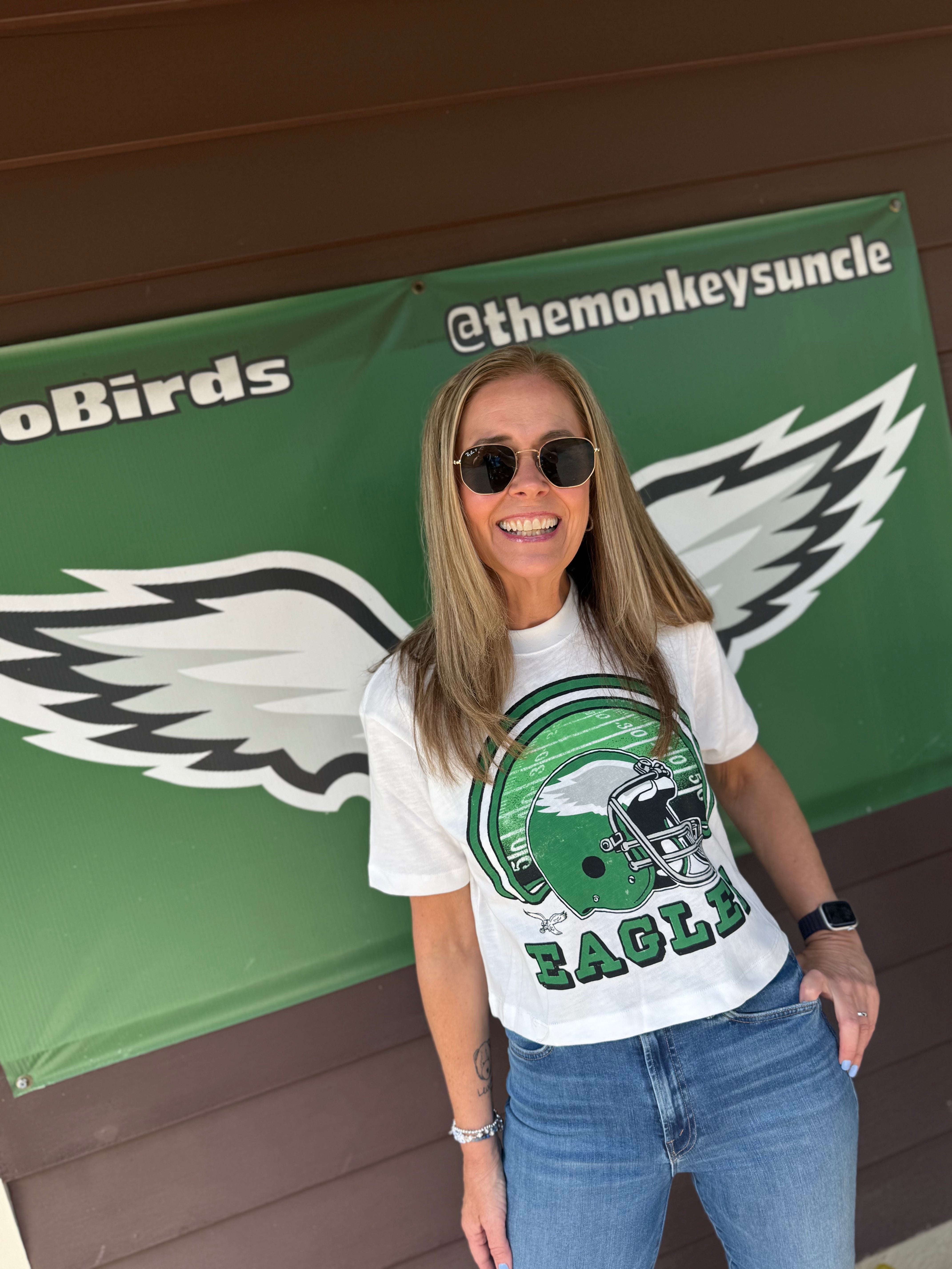 Ladies Eagles Game Time Boxy Crop Tee