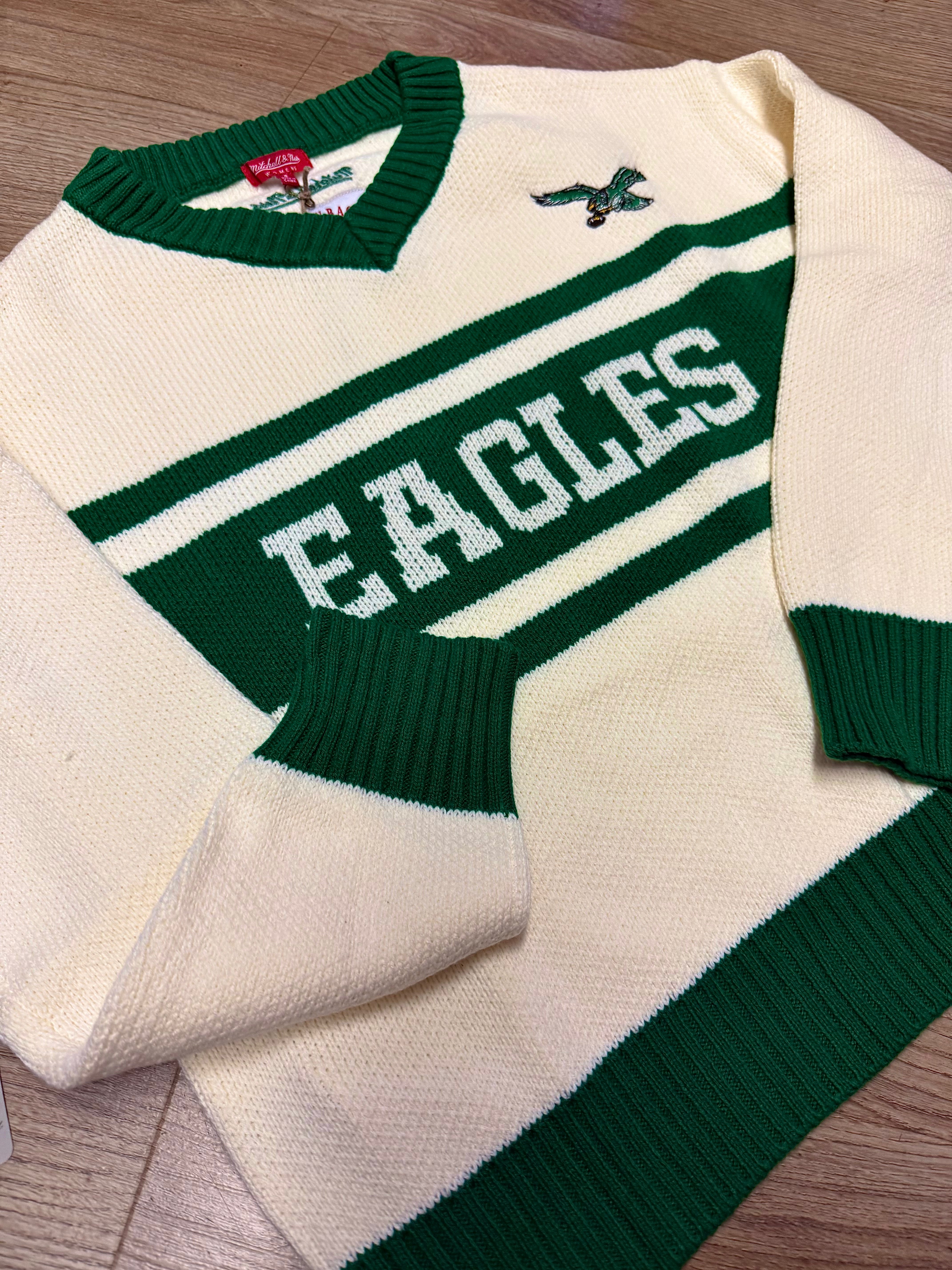 Ladies Eagles Retro Roots V-Neck Sweater