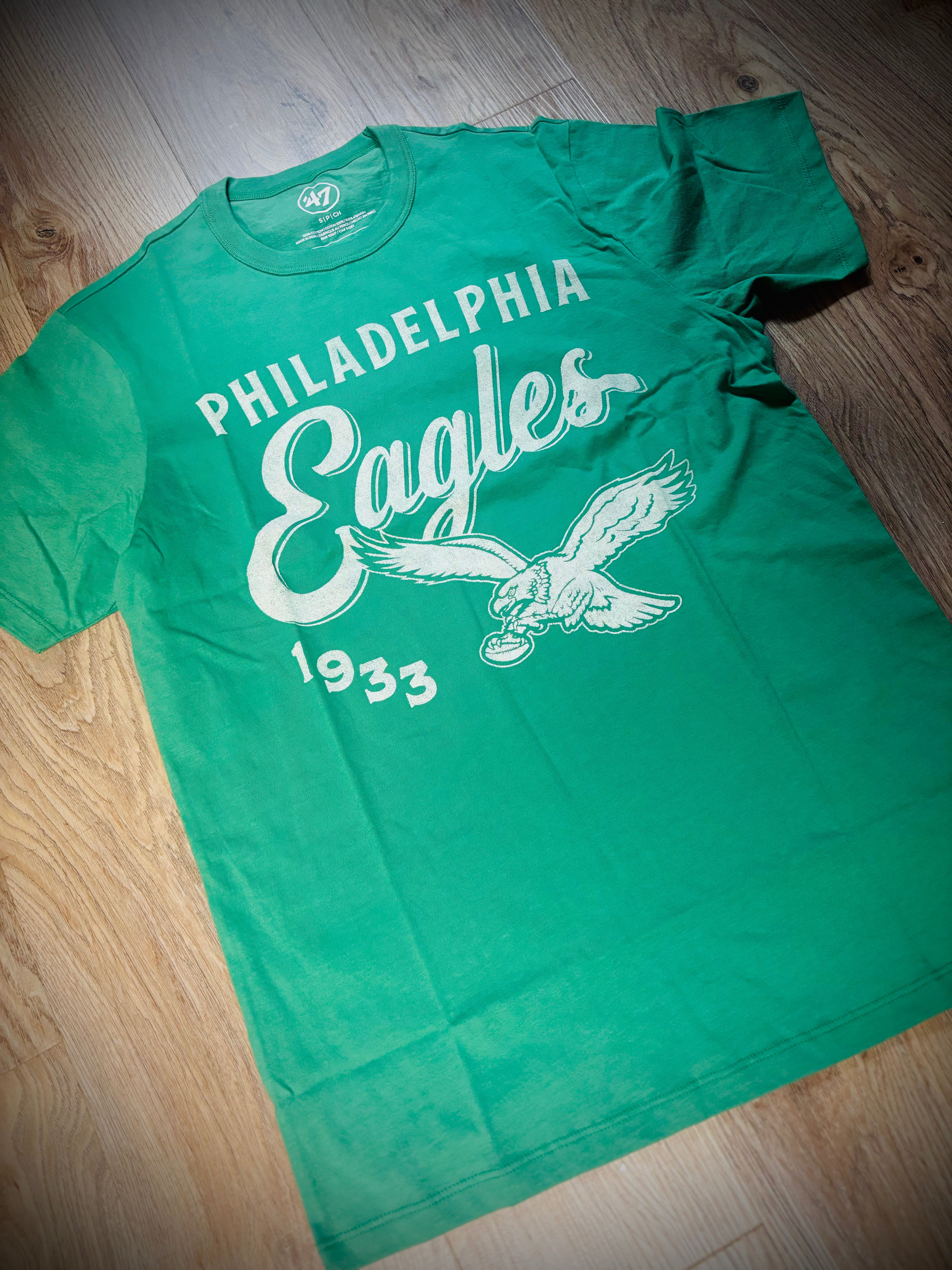 Eagles Historic Orchard Grass Green Script Tee