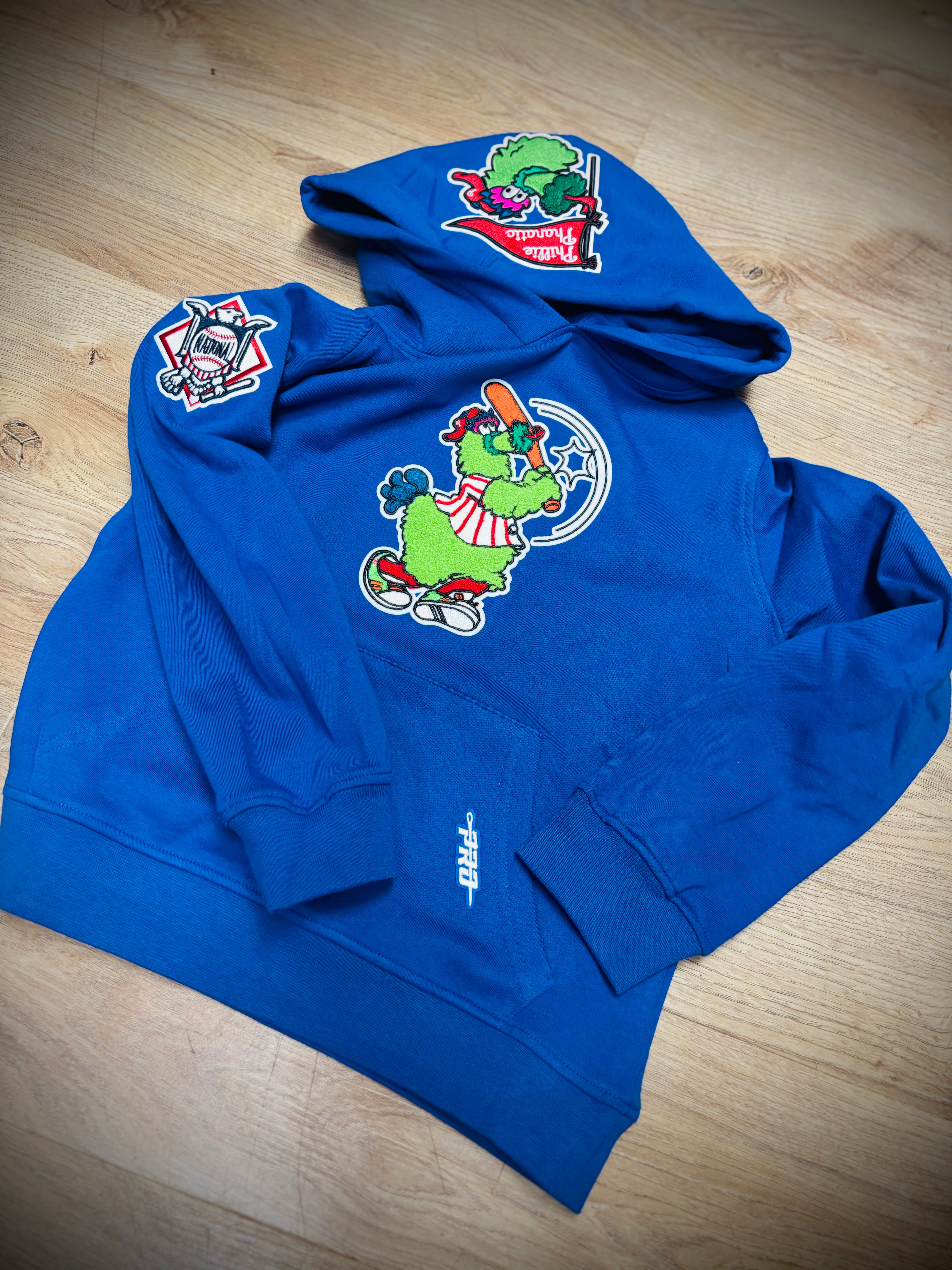 Kids Phillie Phanatic Royal Blue Patch Hoodie