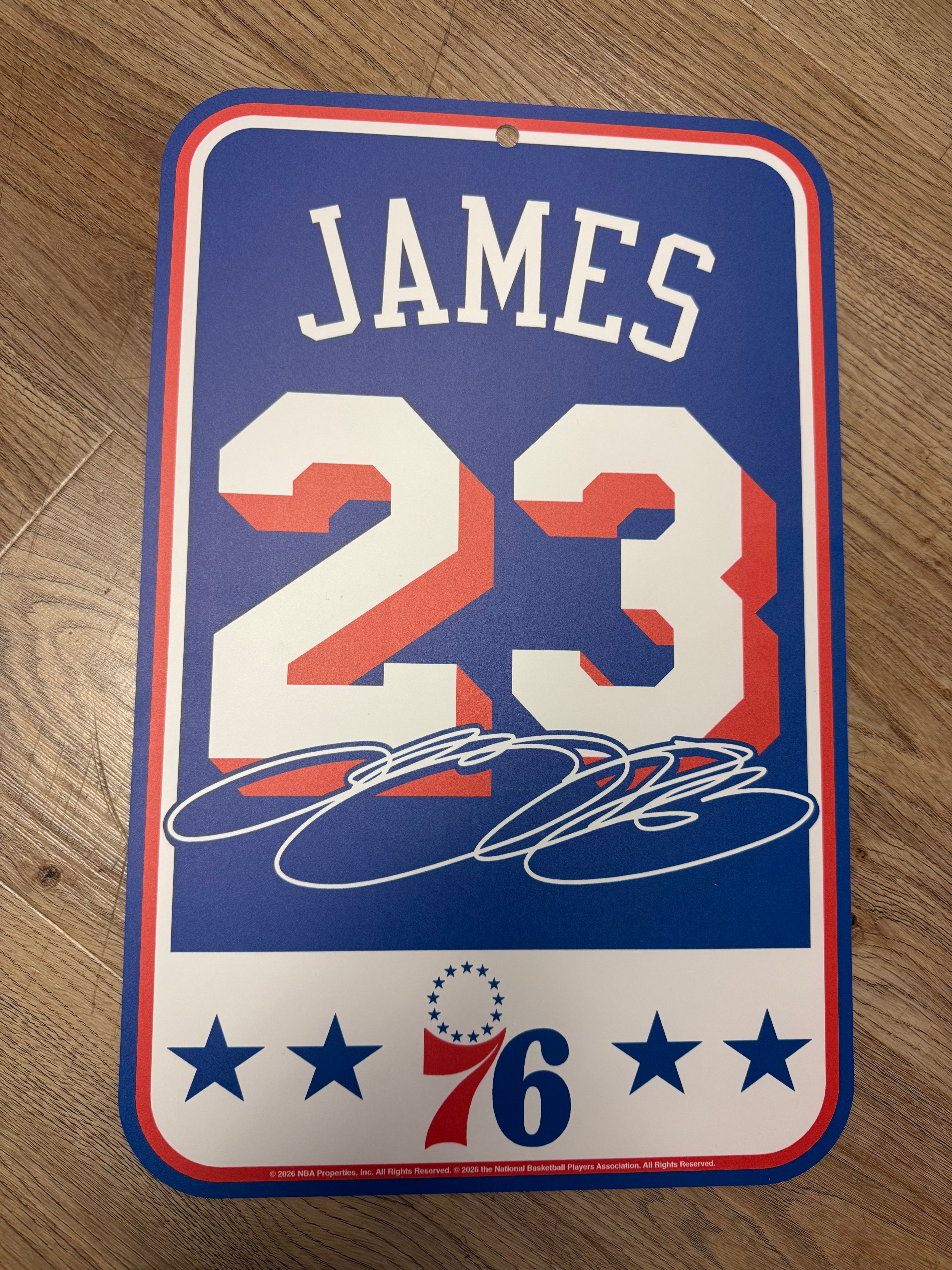 LeBron James Sixers 11x17 Wall Sign