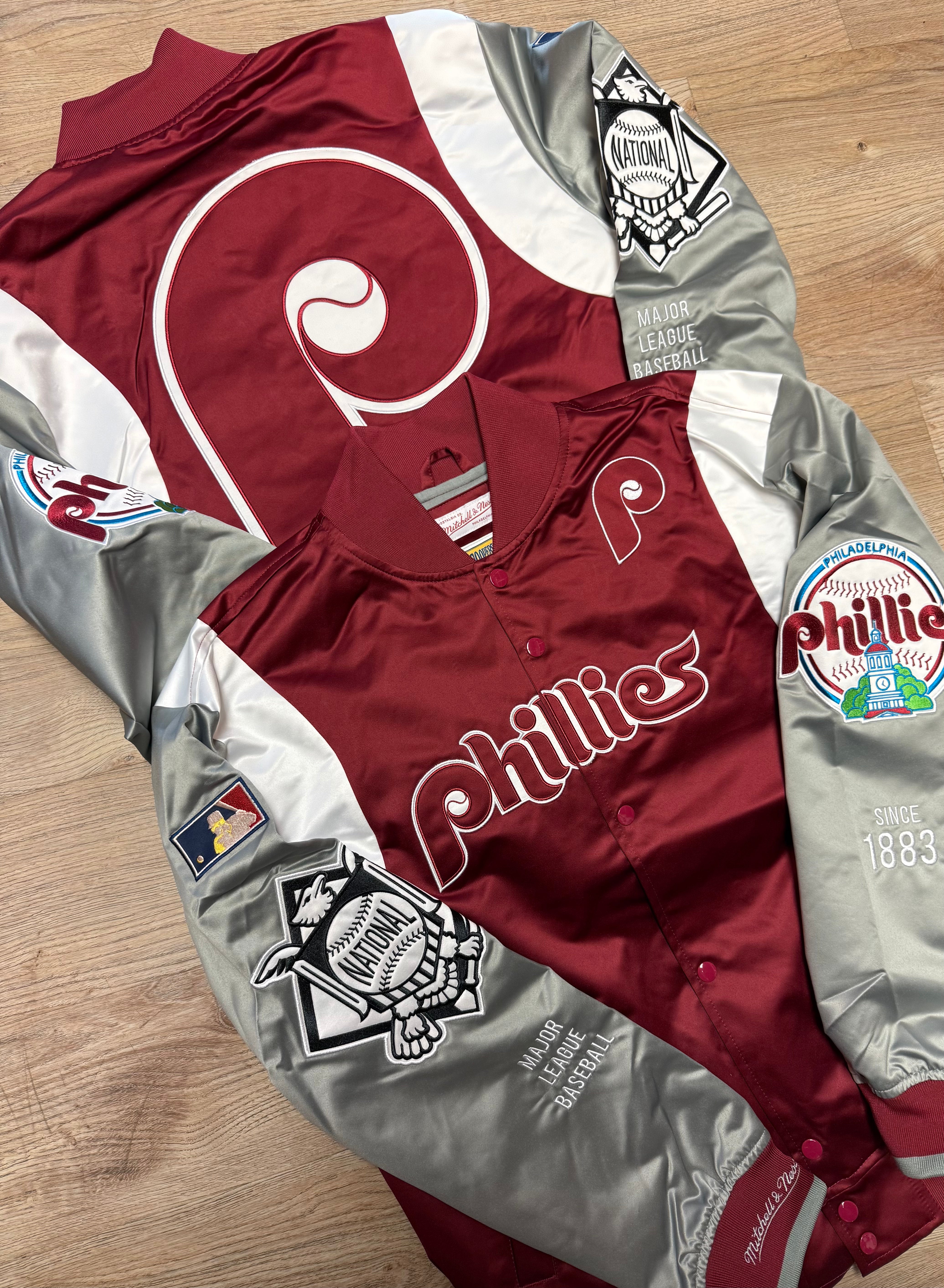 Philadelphia Phillies Throwback Team Origins Satin Jacket