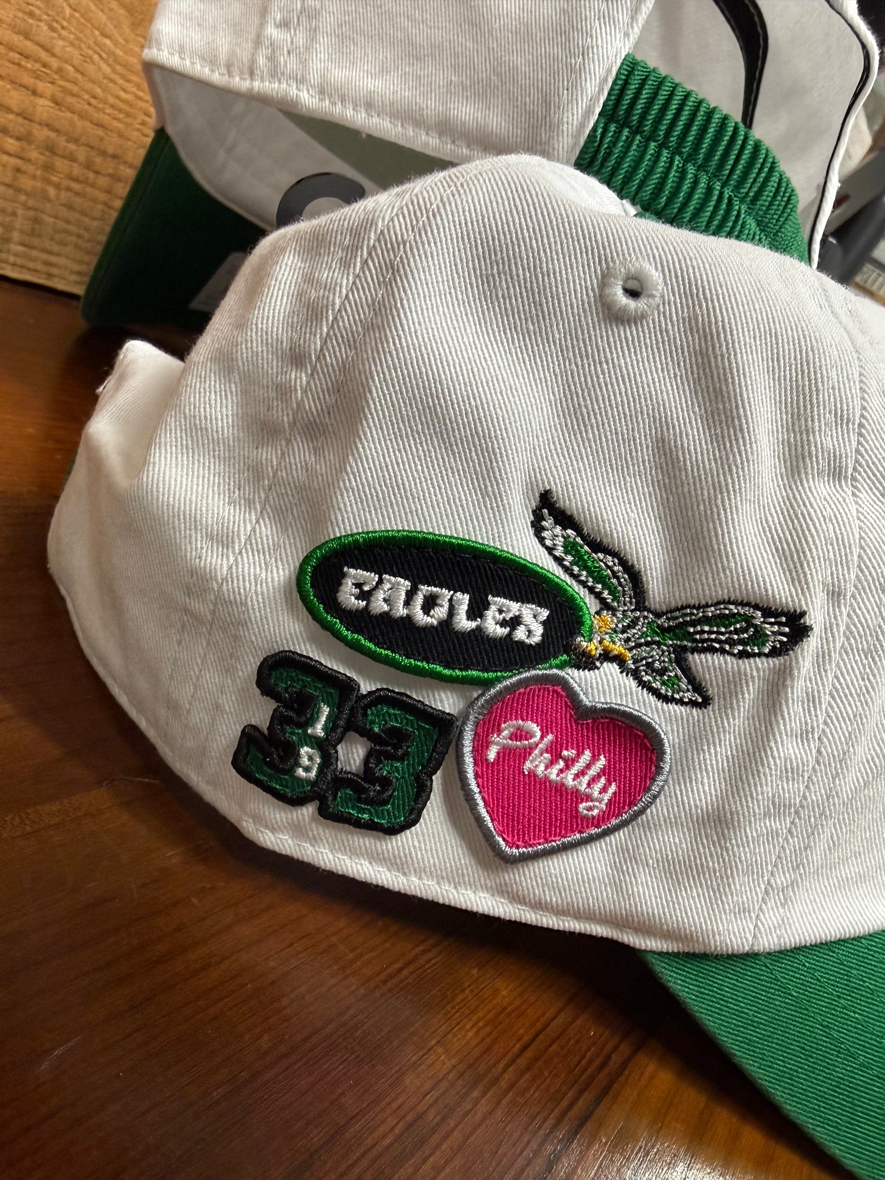 Ladies Eagles White Trendy Badge PHI Hat