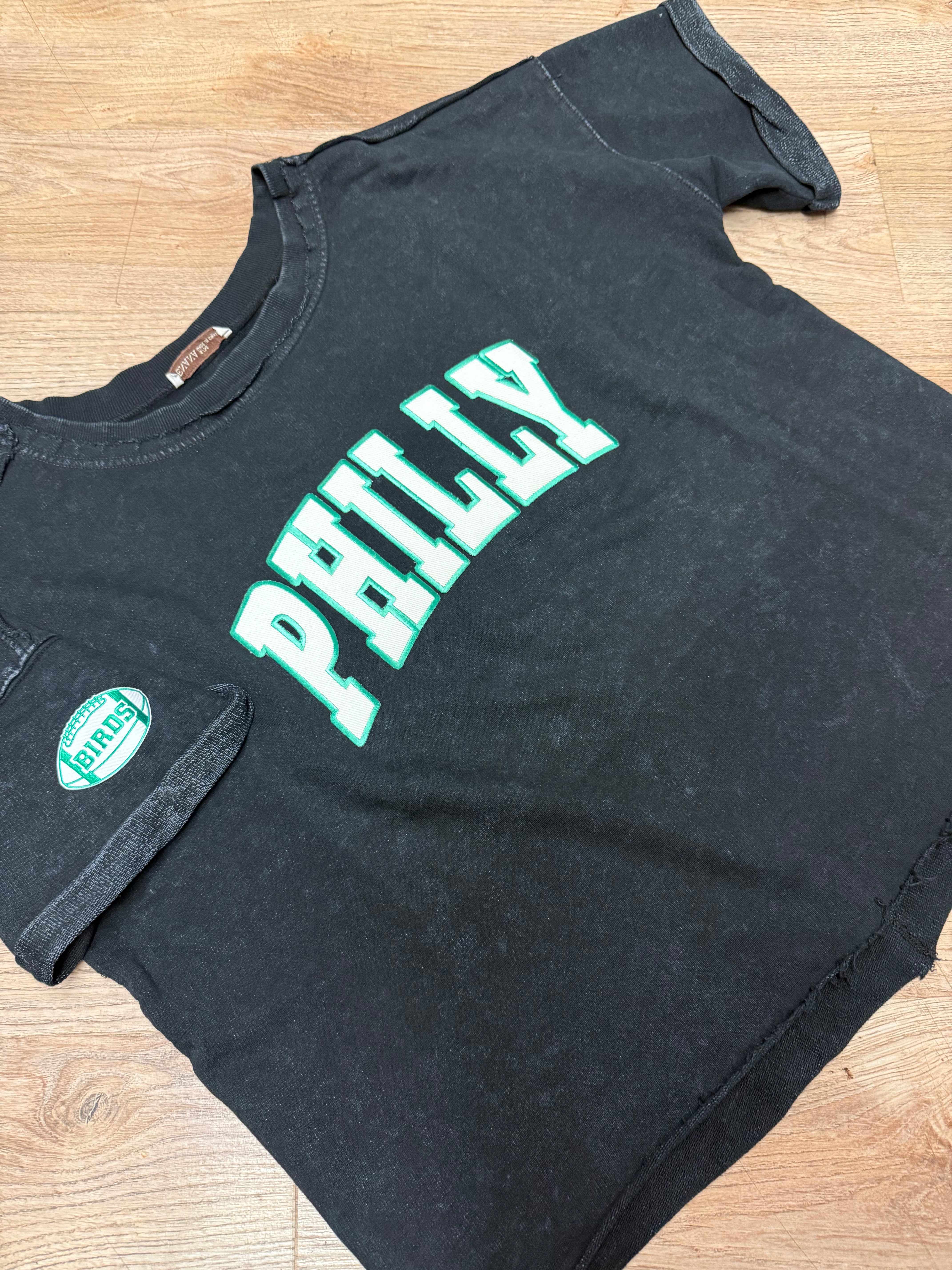 Ladies Philly Cap Sleeve Oversized Crew Sweatshirt