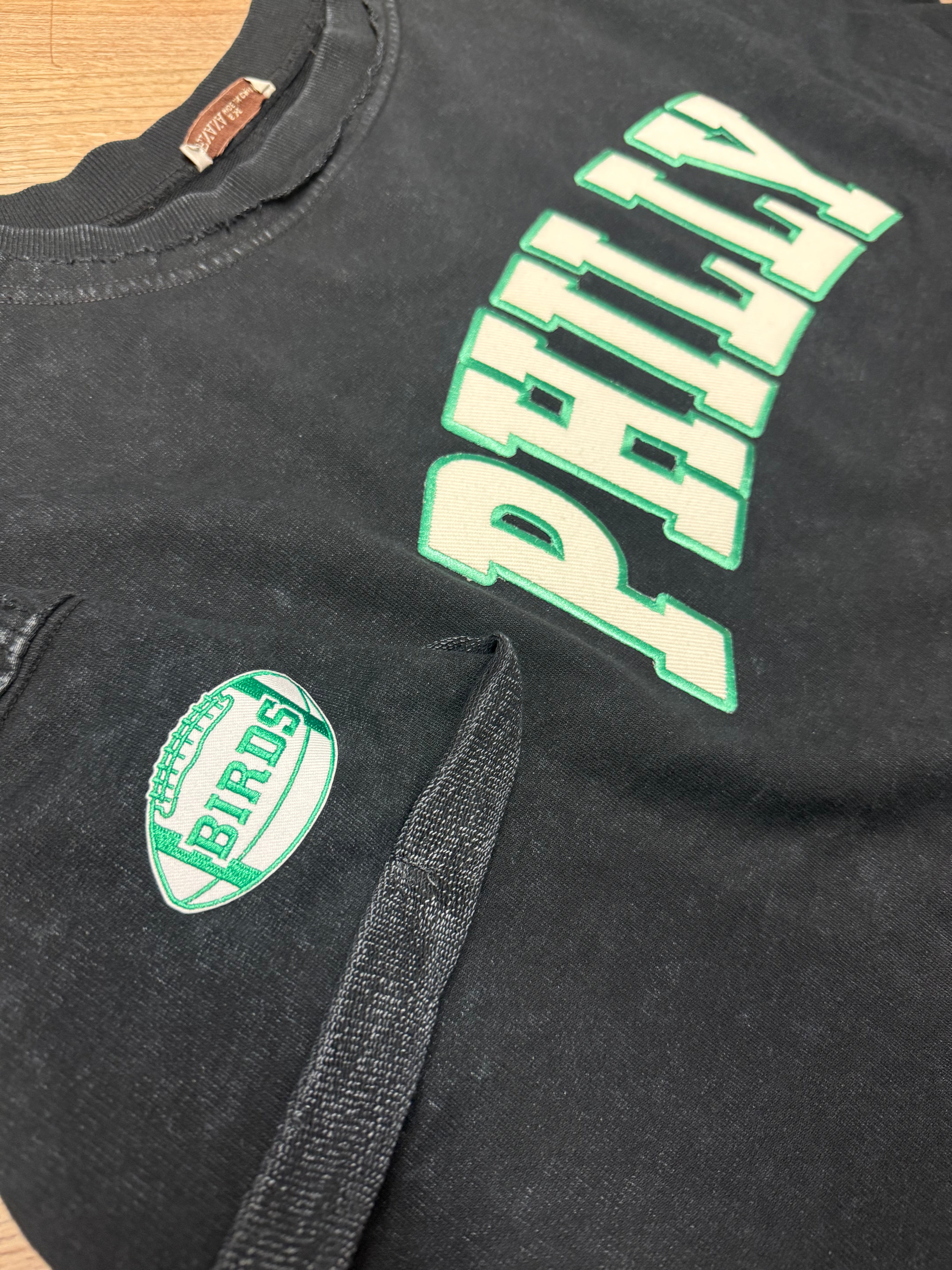 Ladies Philly Cap Sleeve Oversized Crew Sweatshirt