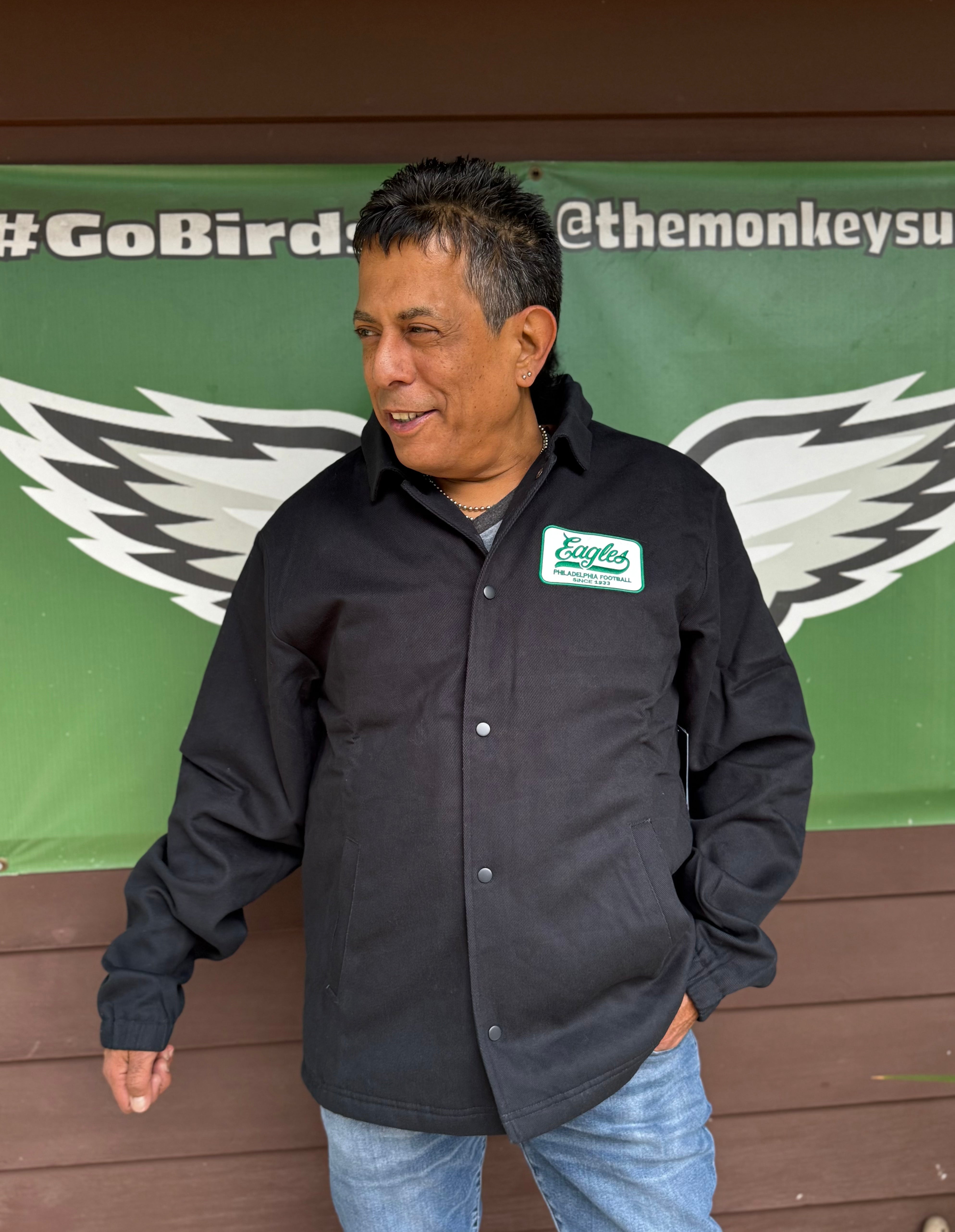 Eagles Historic Black quilted Jacket Men