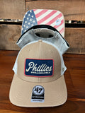 Phillies Khaki Glory Daze Snapback Trucker Hat
