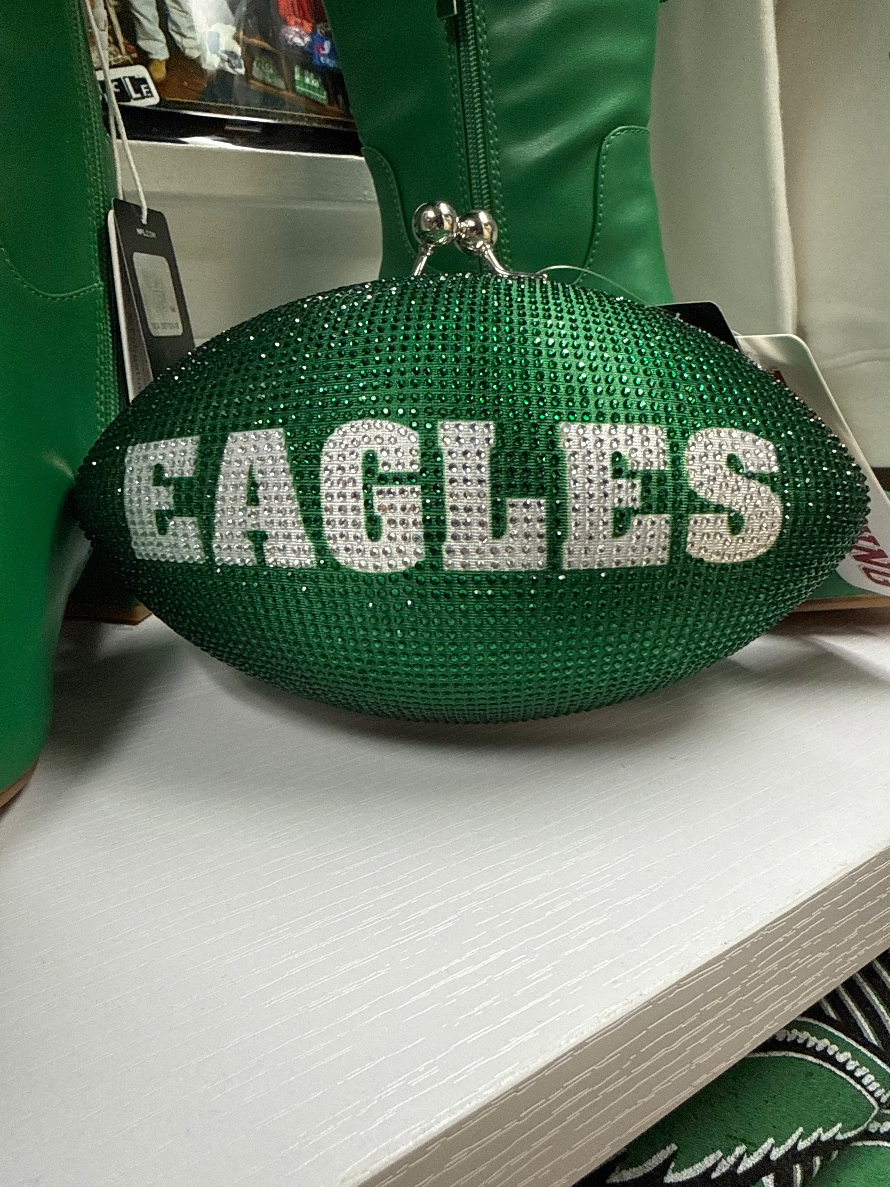 Eagles Football Kelly Bling Clutch Purse